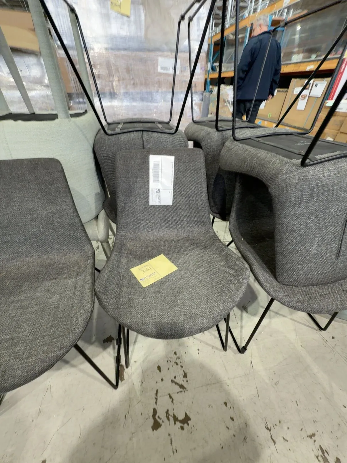EX STAGING - GREY DINING CHAIR SOLD AS IS EX STAGING - GREY DINING CHAIR SOLD AS IS