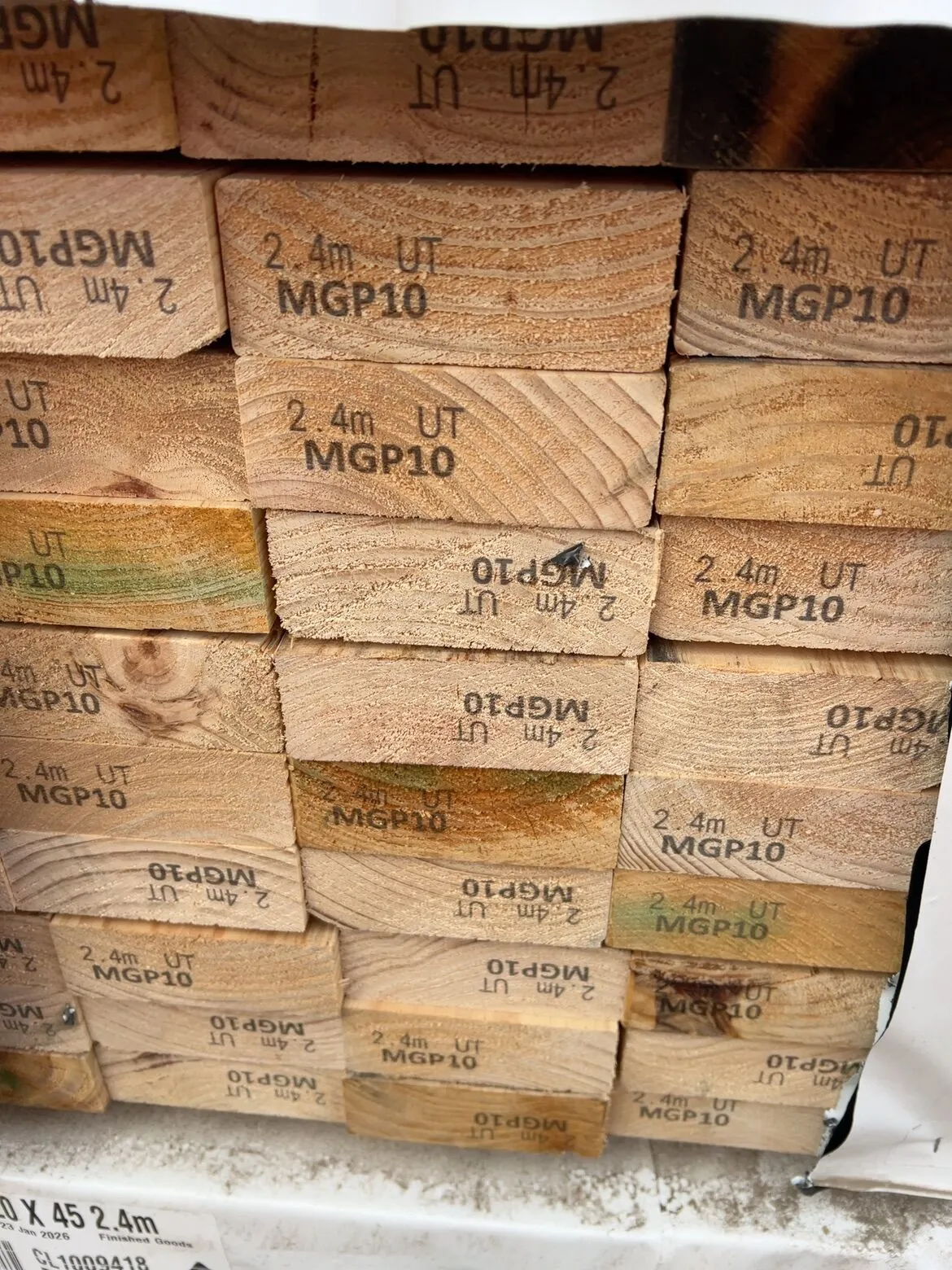 120X45 MGP10 PINE-84/2.4 (THIS PACK IS AGED STOCK AND SOLD AS IS) 120X45 MGP10 PINE-84/2.4 (THIS PACK IS AGED STOCK AND SOLD AS IS)