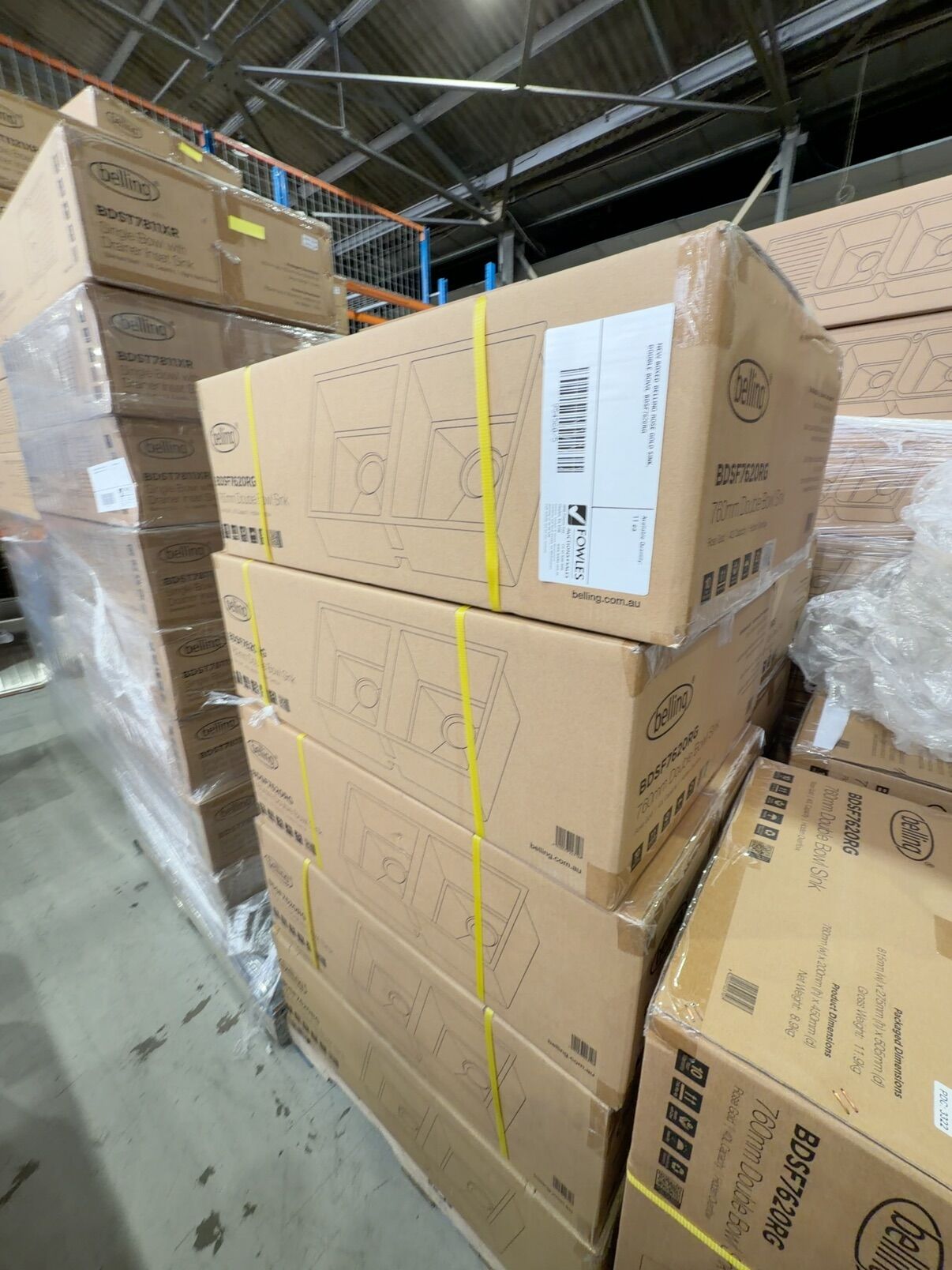 NEW BOXED BELLING ROSE GOLD SINK, DOUBLE BOWL BDSF7620RG NEW BOXED BELLING ROSE GOLD SINK, DOUBLE BOWL BDSF7620RG