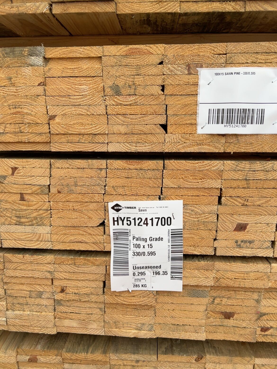 100X15 SAWN PINE-330/0.595 100X15 SAWN PINE-330/0.595