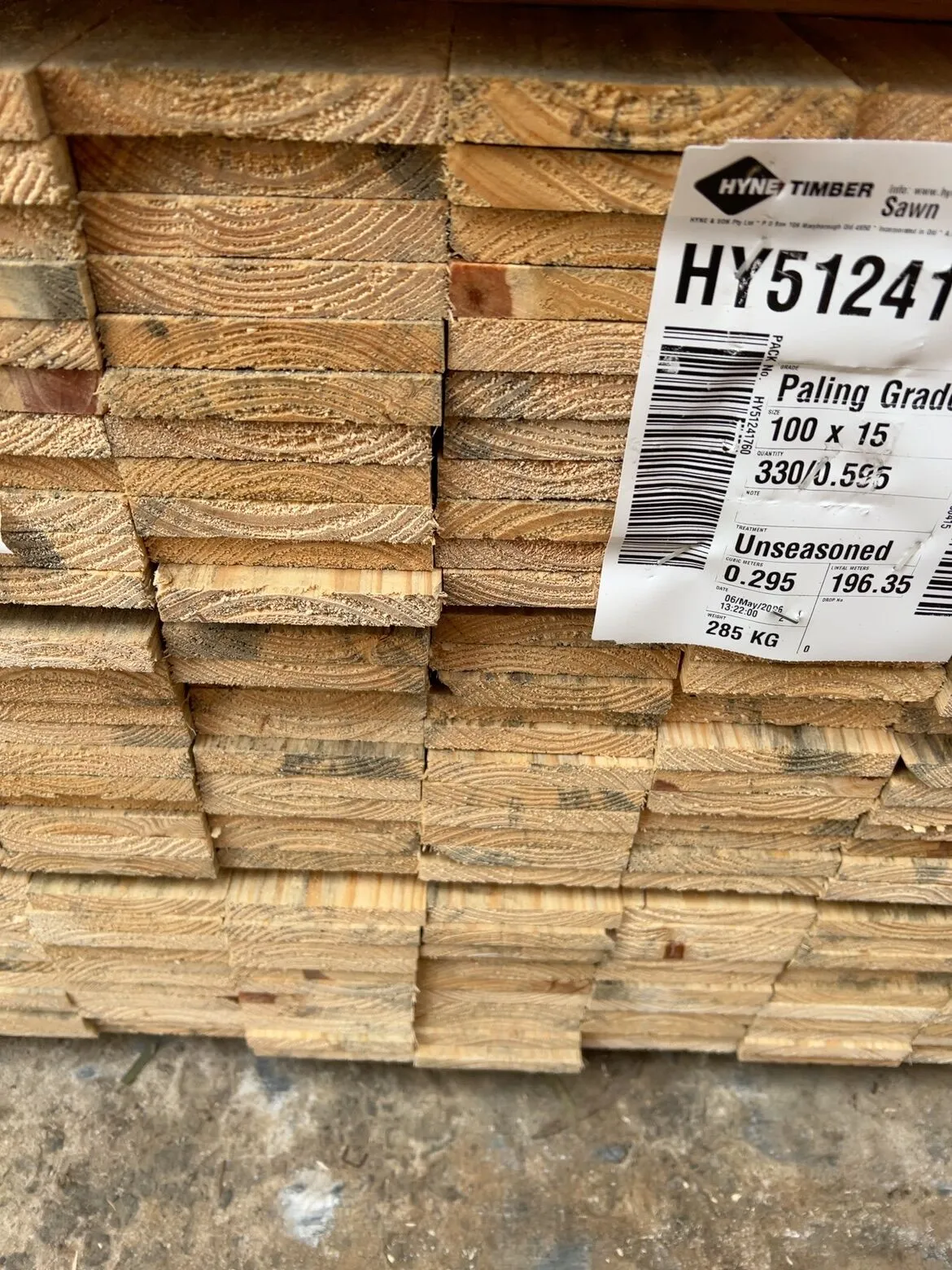 100X15 SAWN PINE-330/0.595 100X15 SAWN PINE-330/0.595