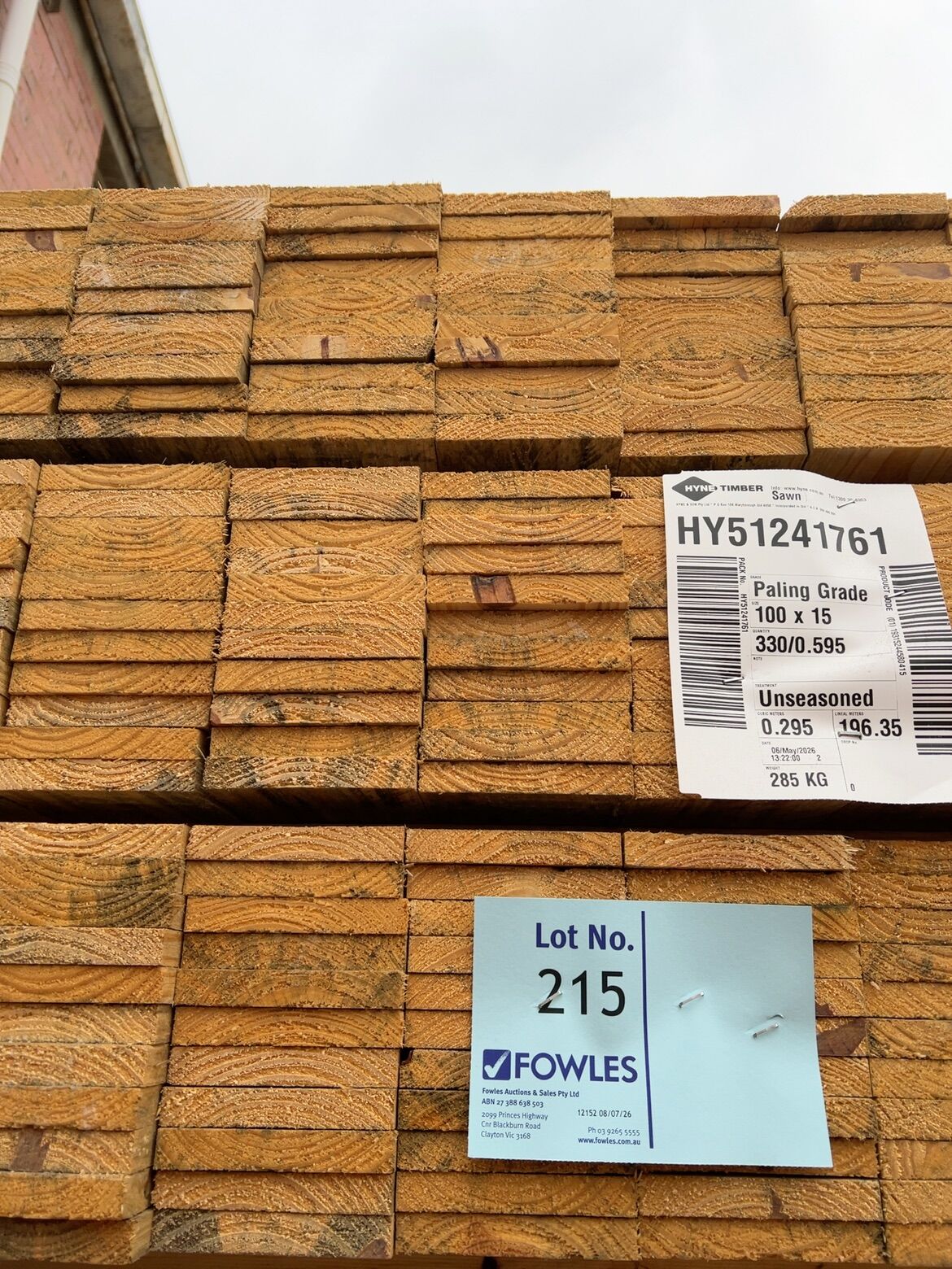 100X15 SAWN PINE-330/0.595 100X15 SAWN PINE-330/0.595