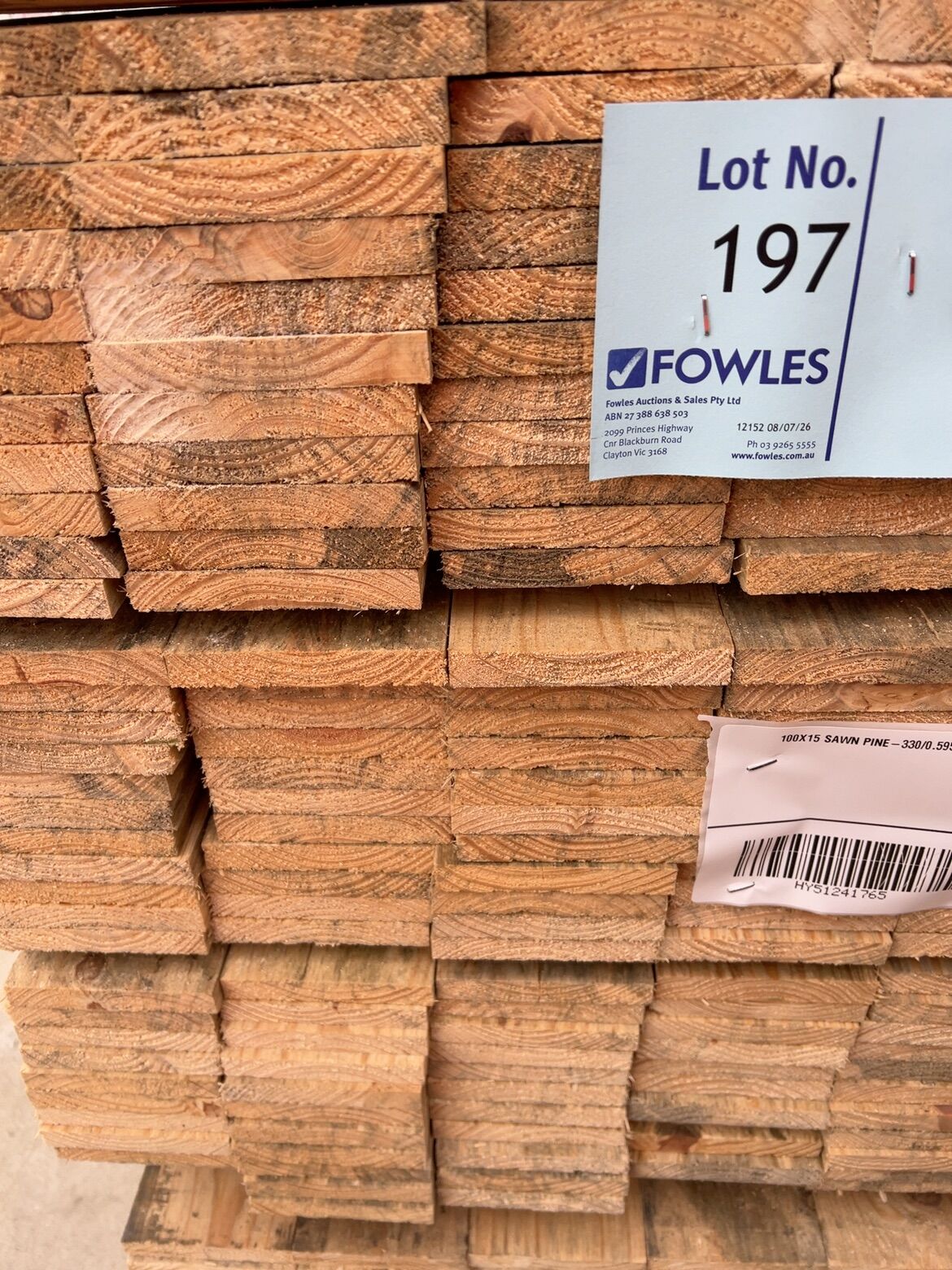 100X15 SAWN PINE-330/0.595 100X15 SAWN PINE-330/0.595