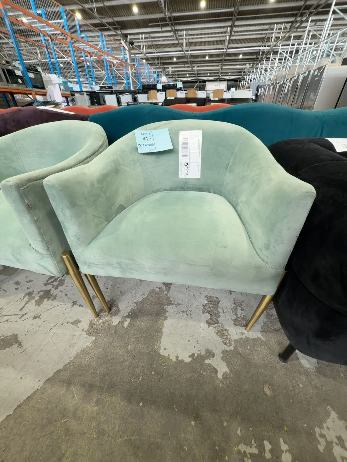EX HIRE MINT GREEN VELVET CHAIR WITH GOLD FRAME, SOLD AS IS EX HIRE MINT GREEN VELVET CHAIR WITH GOLD FRAME, SOLD AS IS