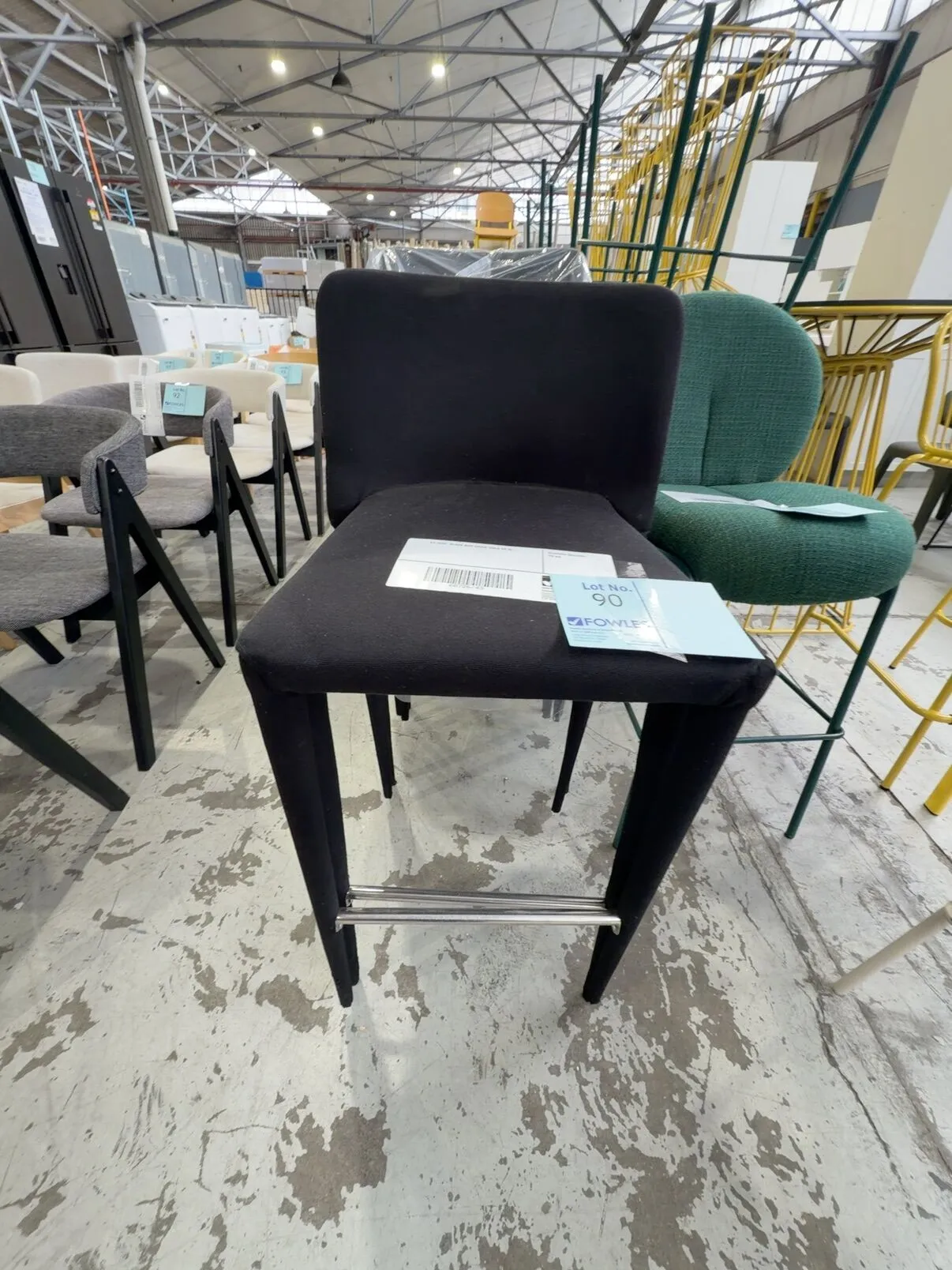 EX HIRE, BLACK BAR CHAIR SOLD AS IS EX HIRE, BLACK BAR CHAIR SOLD AS IS