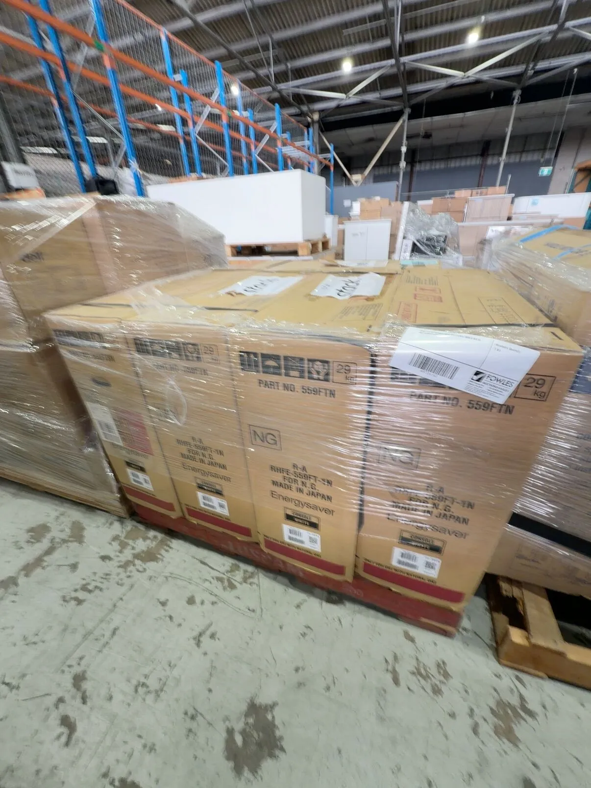 PALLET OF RINNAI GAS HEATERS, SOLD AS IS NO WARRANTY PALLET OF RINNAI GAS HEATERS, SOLD AS IS NO WARRANTY