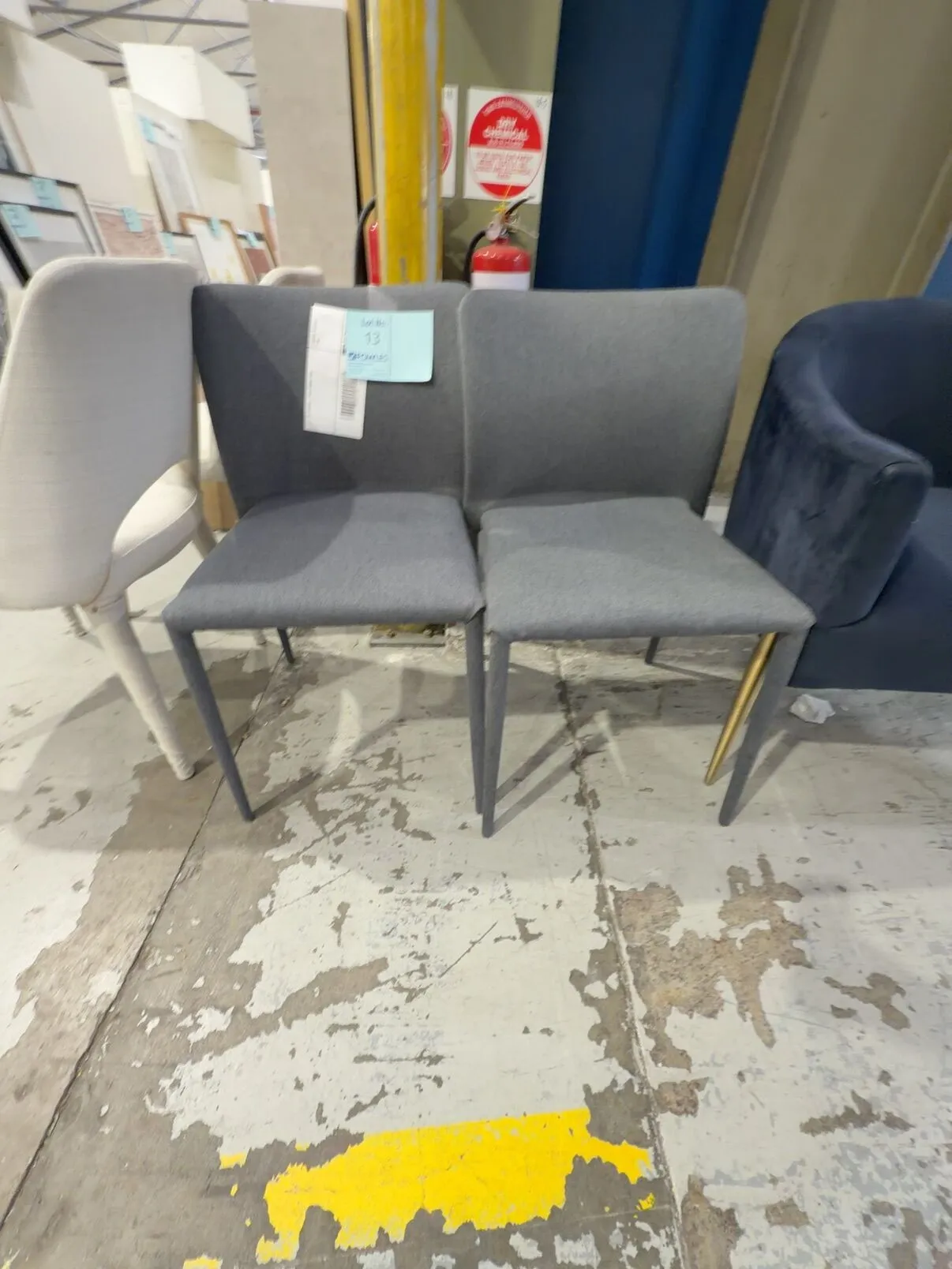 EX STAGING - GREY DINING CHAIR EX STAGING - GREY DINING CHAIR