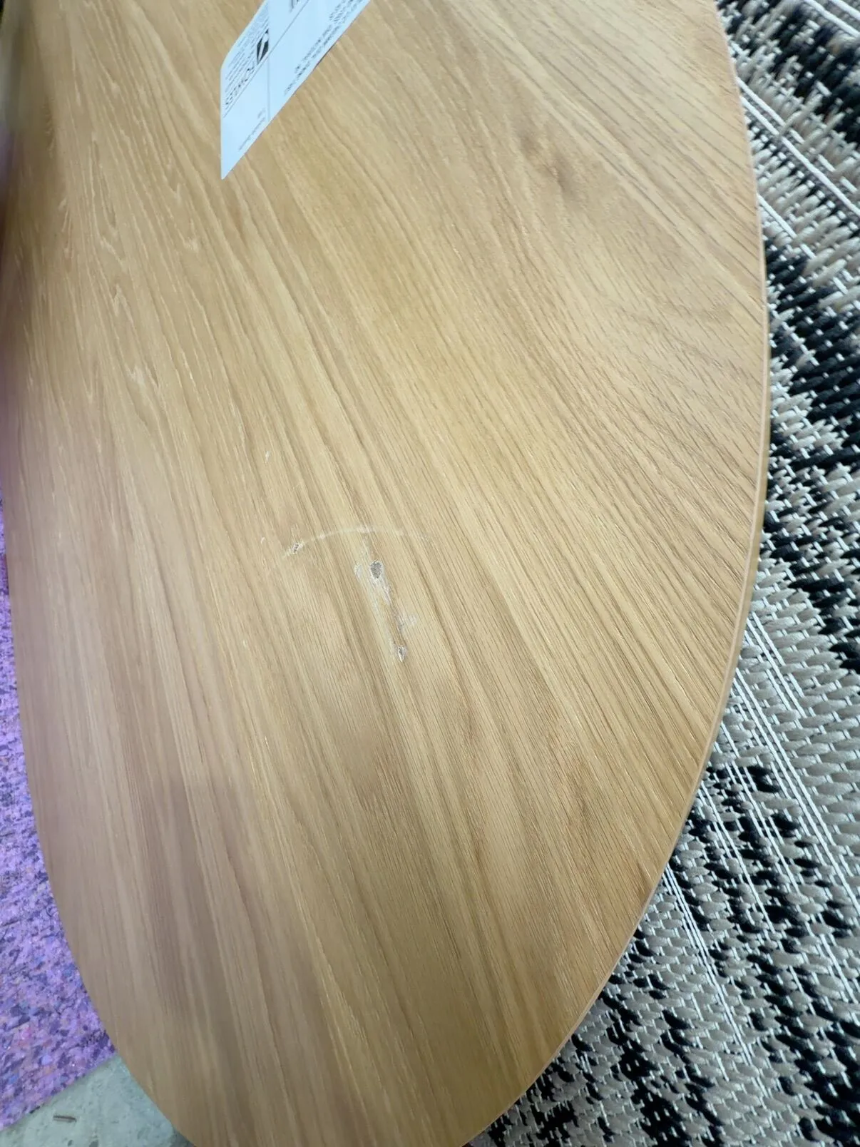 EX DISPLAY LIZ 2400MM OVAL DINING TABLE WITH ROUND LEGS, OAK NATURAL, NO SCREWS, SOLD AS IS EX DISPLAY LIZ 2400MM OVAL DINING TABLE WITH ROUND LEGS, OAK NATURAL, NO SCREWS, SOLD AS IS