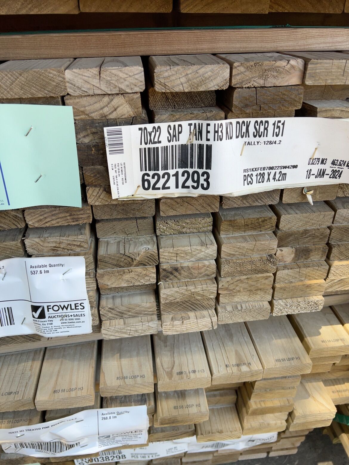 70X22 H3 TREATED PINE DECKING 128/4.2 70X22 H3 TREATED PINE DECKING 128/4.2