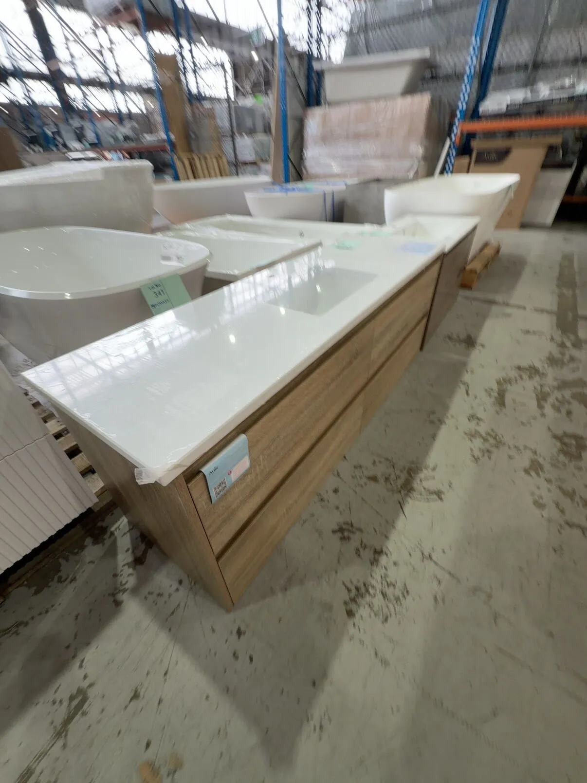 NEW AULIC LEO WALL HUNG TIMBER LOOK 1500MM VANITY WITH PURE SOLID SURFACE VANITY TOP WITH SINGLE UNDERMOUNT BOWL RRP$2385 CAWH04-1500S-ST56 NEW AULIC LEO WALL HUNG TIMBER LOOK 1500MM VANITY WITH PURE SOLID SURFACE VANITY TOP WITH SINGLE UNDERMOUNT BOWL RRP$2385 CAWH04-1500S-ST56