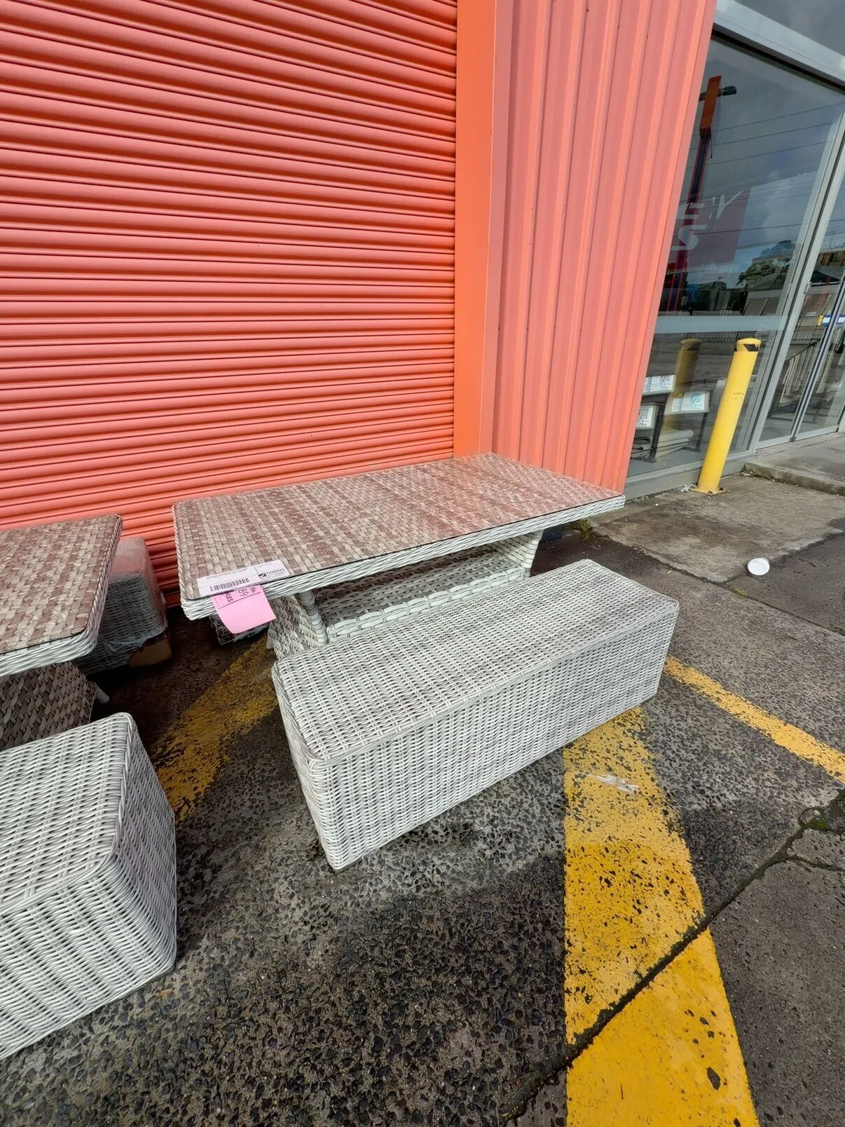 BRAND NEW OUTDOOR RATTAN 3 PCE DINING SET, TABLE WITH 2 BENCH SEATS, RRP$689 BRAND NEW OUTDOOR RATTAN 3 PCE DINING SET, TABLE WITH 2 BENCH SEATS, RRP$689