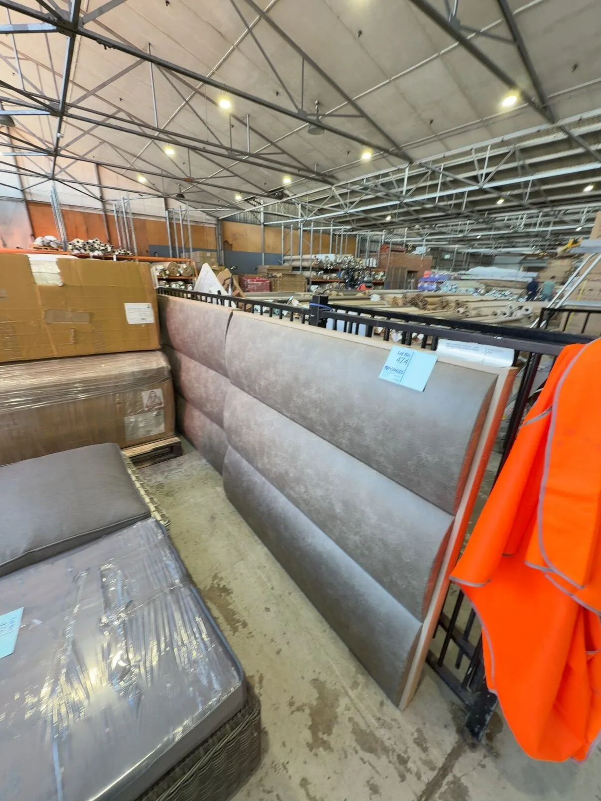 SAMPLE COMMERCIAL FURNITURE - LARGE PANEL KING BEDHEAD, OVERSIZE (2 PANELS) SOLD AS IS SAMPLE COMMERCIAL FURNITURE - LARGE PANEL KING BEDHEAD, OVERSIZE (2 PANELS) SOLD AS IS