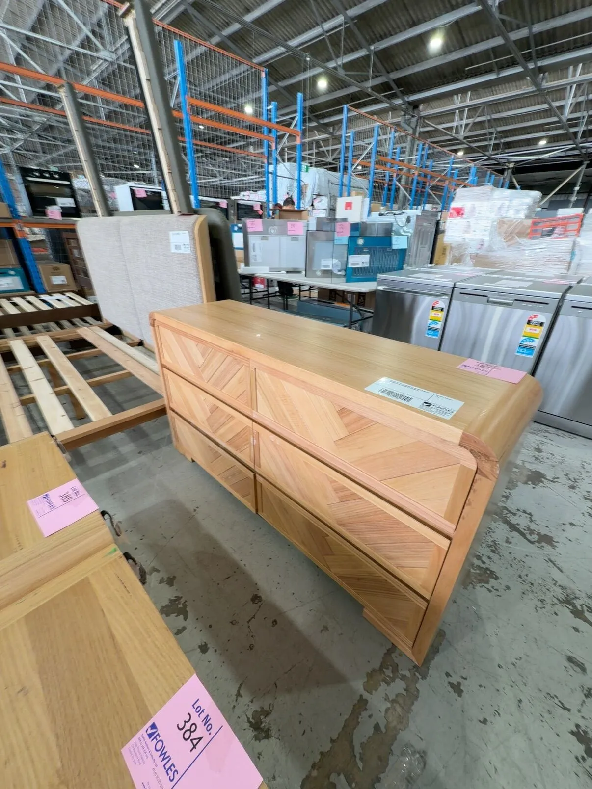 EX DISPLAY EVA MESSMATE DRESSER, CURVED HERRINGBONE DESIGNM SOLD AS IS ...