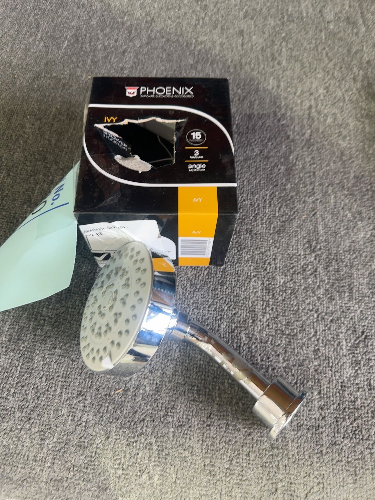 NEW PHOENIX IVY 3 FUNCTION WALL SHOWER ARM AND SHOWER HEAD, RRP$120, YV5901-00 NEW PHOENIX IVY 3 FUNCTION WALL SHOWER ARM AND SHOWER HEAD, RRP$120, YV5901-00