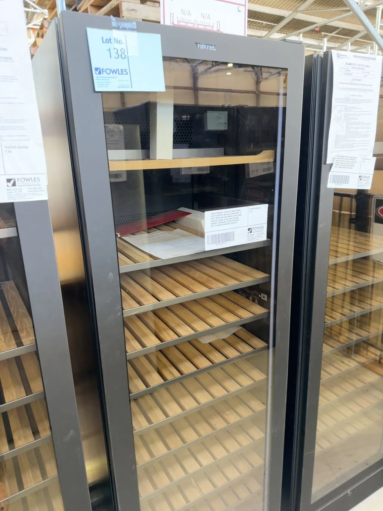 VINTEC PREMIUM 126 BOTTLE WINE CABINET WITH TELESCOPIC SHELVES, VWM198PBA-R, MULTI TEMP WITH LED DISPLAY, EXTRA WIDE CRADLES, DOUBLE GLAZE ANTI UV GLASS, HUMIDITY RECYCLING, WINTER FUNCTION, WITH 12 MONTH WARRANTY RRP$5790 VINTEC PREMIUM 126 BOTTLE WINE CABINET WITH TELESCOPIC SHELVES, VWM198PBA-R, MULTI TEMP WITH LED DISPLAY, EXTRA WIDE CRADLES, DOUBLE GLAZE ANTI UV GLASS, HUMIDITY RECYCLING, WINTER FUNCTION, WITH 12 MONTH WARRANTY RRP$5790