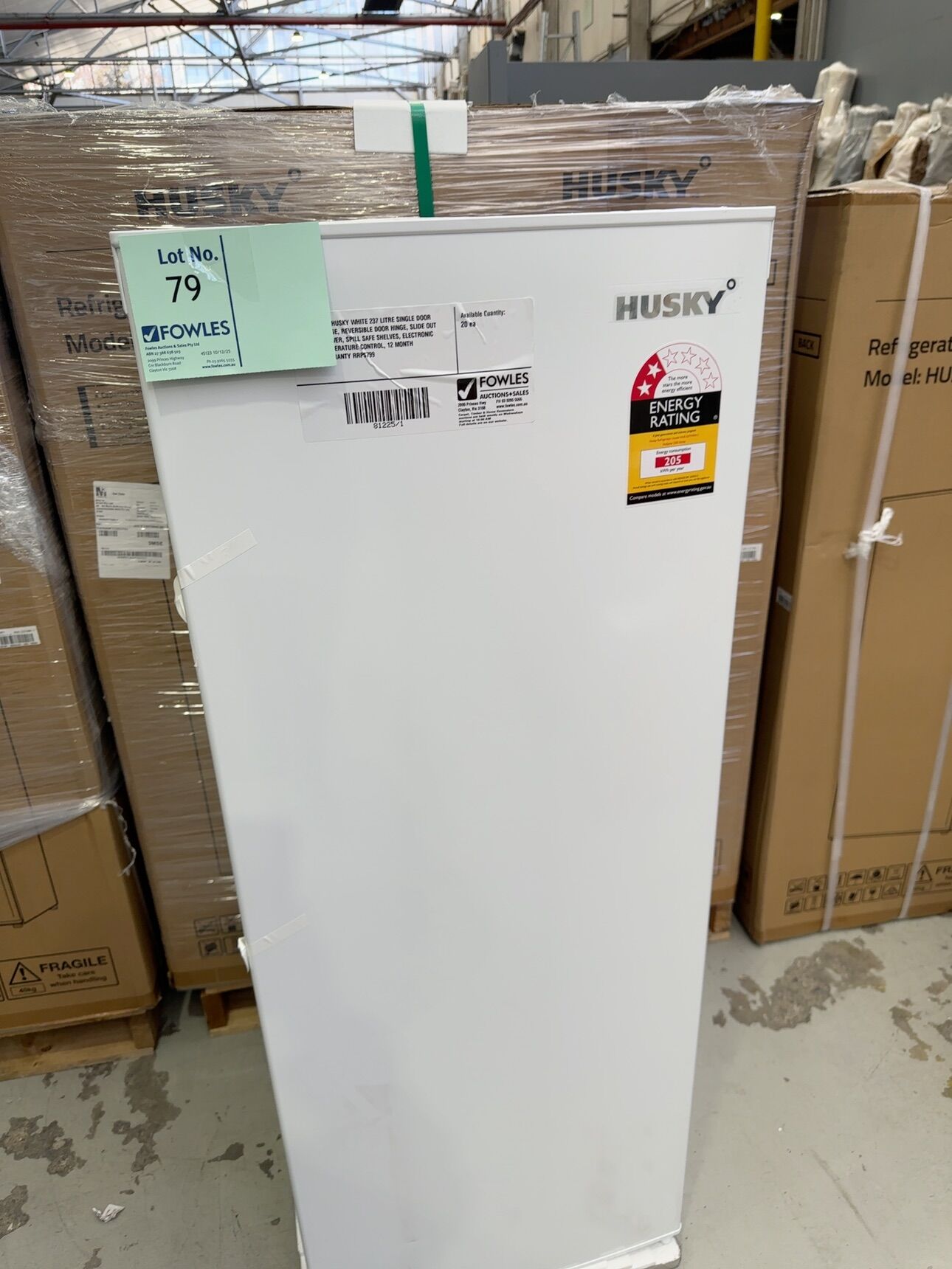 NEW HUSKY WHITE 237 LITRE SINGLE DOOR FRIDGE, REVERSIBLE DOOR HINGE, SLIDE OUT DRAWER, SPILL SAFE SHELVES, ELECTRONIC TEMPERATURE CONTROL, 12 MONTH WARRANTY RRP$799 NEW HUSKY WHITE 237 LITRE SINGLE DOOR FRIDGE, REVERSIBLE DOOR HINGE, SLIDE OUT DRAWER, SPILL SAFE SHELVES, ELECTRONIC TEMPERATURE CONTROL, 12 MONTH WARRANTY RRP$799