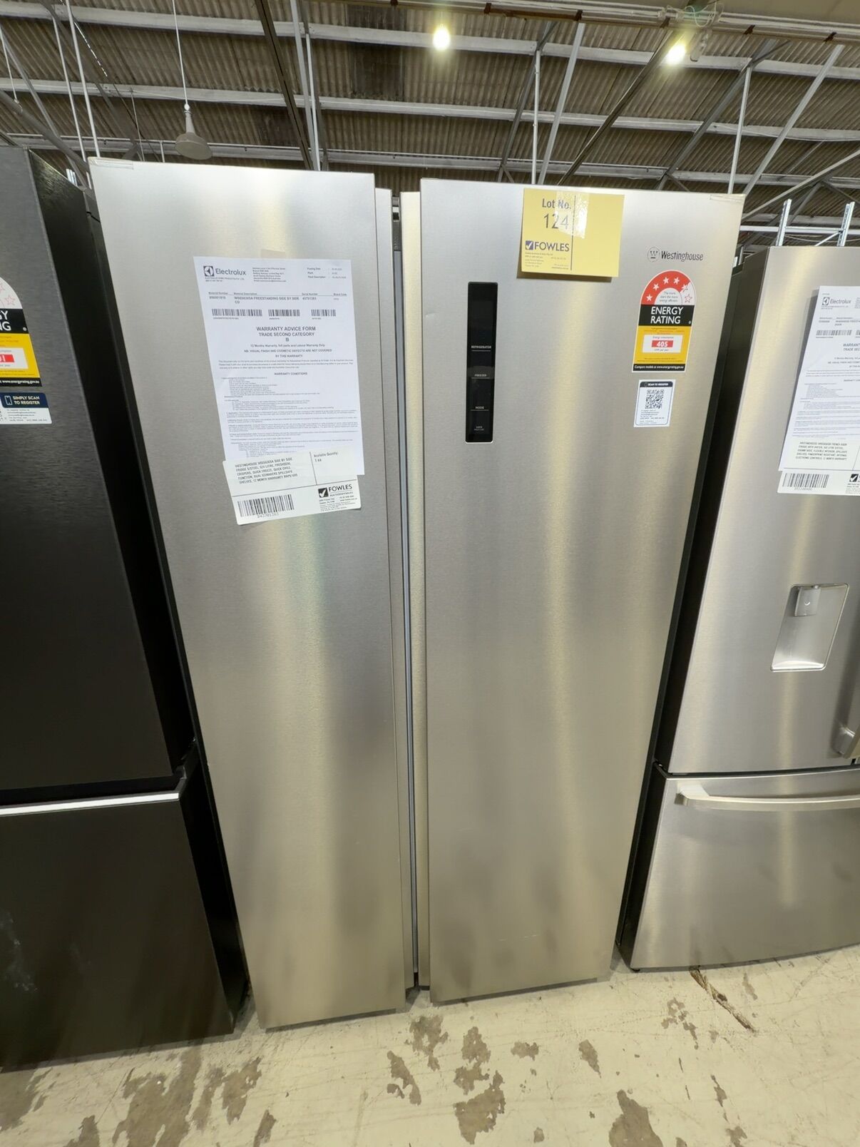 WESTINGHOUSE WSE6630SA SIDE BY SIDE FRIDGE S/STEEL, 624 LITRE, FRESHSEAL CRISPERS, QUICK FREEZE, QUICK CHILL FUNCTION, DUAL ICEMAKERS SPILLSAFE SHELVES, 12 MONTH WARRANTY RRP$1699 WESTINGHOUSE WSE6630SA SIDE BY SIDE FRIDGE S/STEEL, 624 LITRE, FRESHSEAL CRISPERS, QUICK FREEZE, QUICK CHILL FUNCTION, DUAL ICEMAKERS SPILLSAFE SHELVES, 12 MONTH WARRANTY RRP$1699