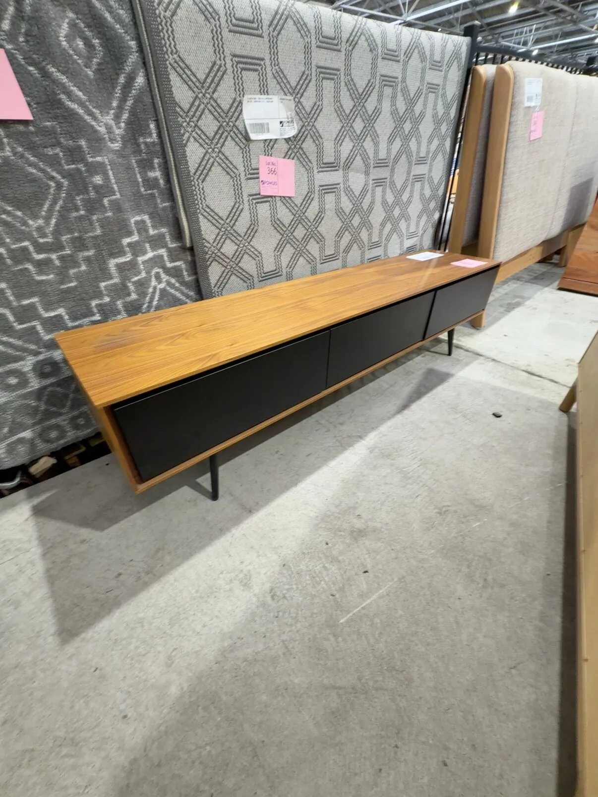 EX DISPLAY HOME STAGING FURNITURE - 1800MM MID CENTURY STYLE TIMBER ENTERTAINMENT UNIT WITH PUSH TO OPEN DOORS, SOLD AS IS EX DISPLAY HOME STAGING FURNITURE - 1800MM MID CENTURY STYLE TIMBER ENTERTAINMENT UNIT WITH PUSH TO OPEN DOORS, SOLD AS IS