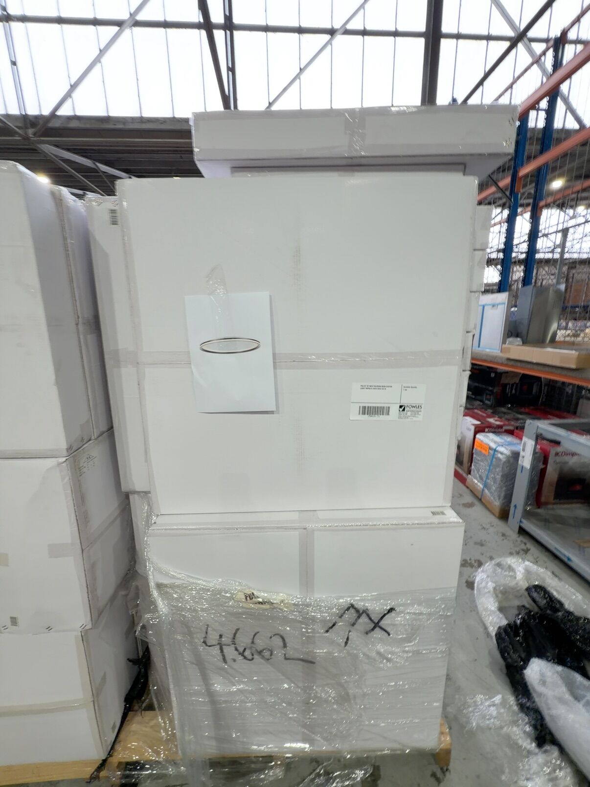 PALLET OF NEW FULCRUM 80CM OYSTER LIGHT RRP$675 EACH SOLD AS IS PALLET OF NEW FULCRUM 80CM OYSTER LIGHT RRP$675 EACH SOLD AS IS