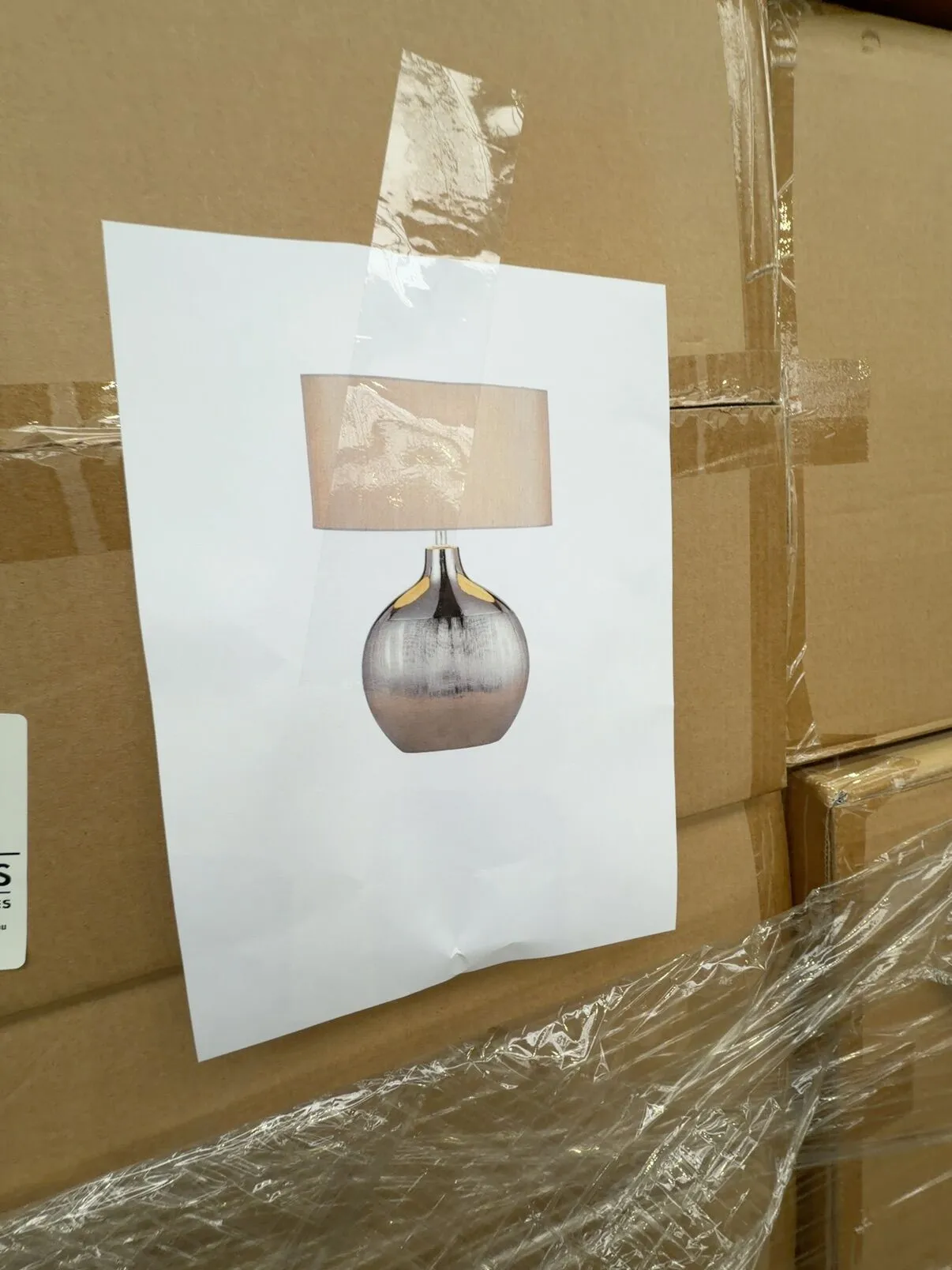 PALLET OF NEW ANCORA SILVER CERAMIC TABLE LAMP, RRP$80 EACH PALLET OF NEW ANCORA SILVER CERAMIC TABLE LAMP, RRP$80 EACH