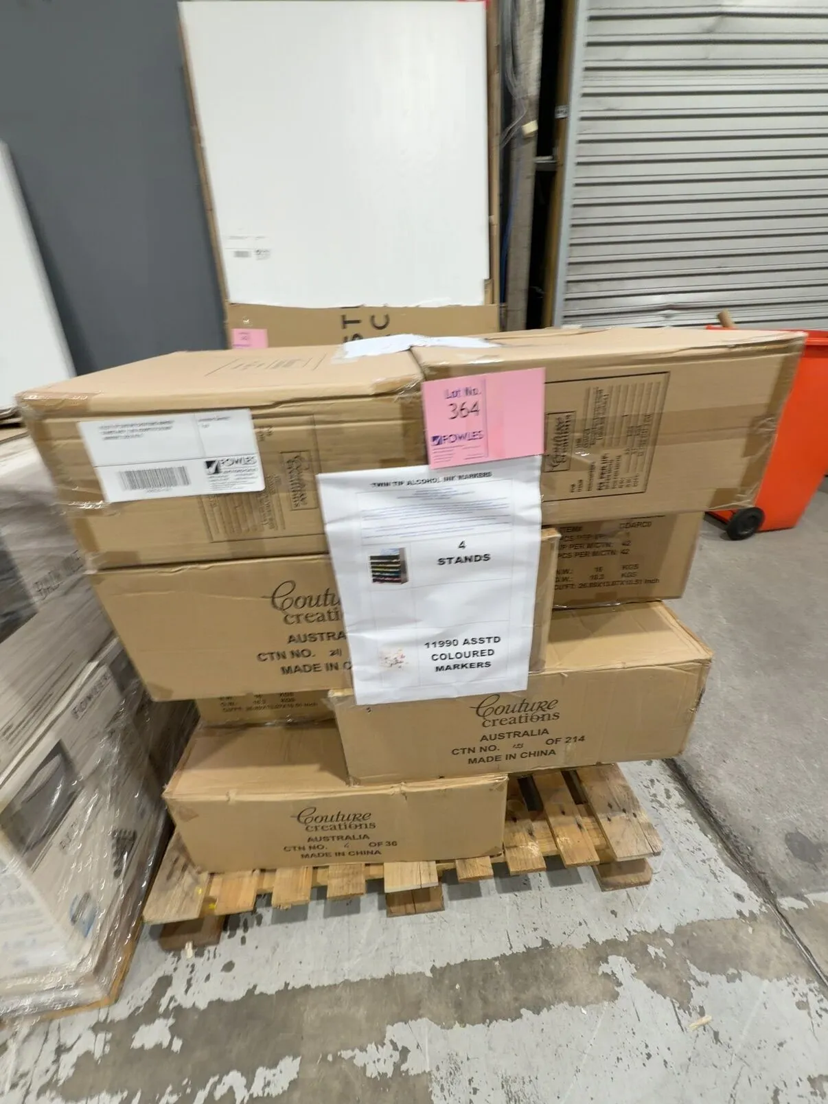 PALLET OF COUTURE CREATIONS MARKER STANDS AND 11,990 ASSORTED COLOUR MARKERS, SOLD AS IS PALLET OF COUTURE CREATIONS MARKER STANDS AND 11,990 ASSORTED COLOUR MARKERS, SOLD AS IS