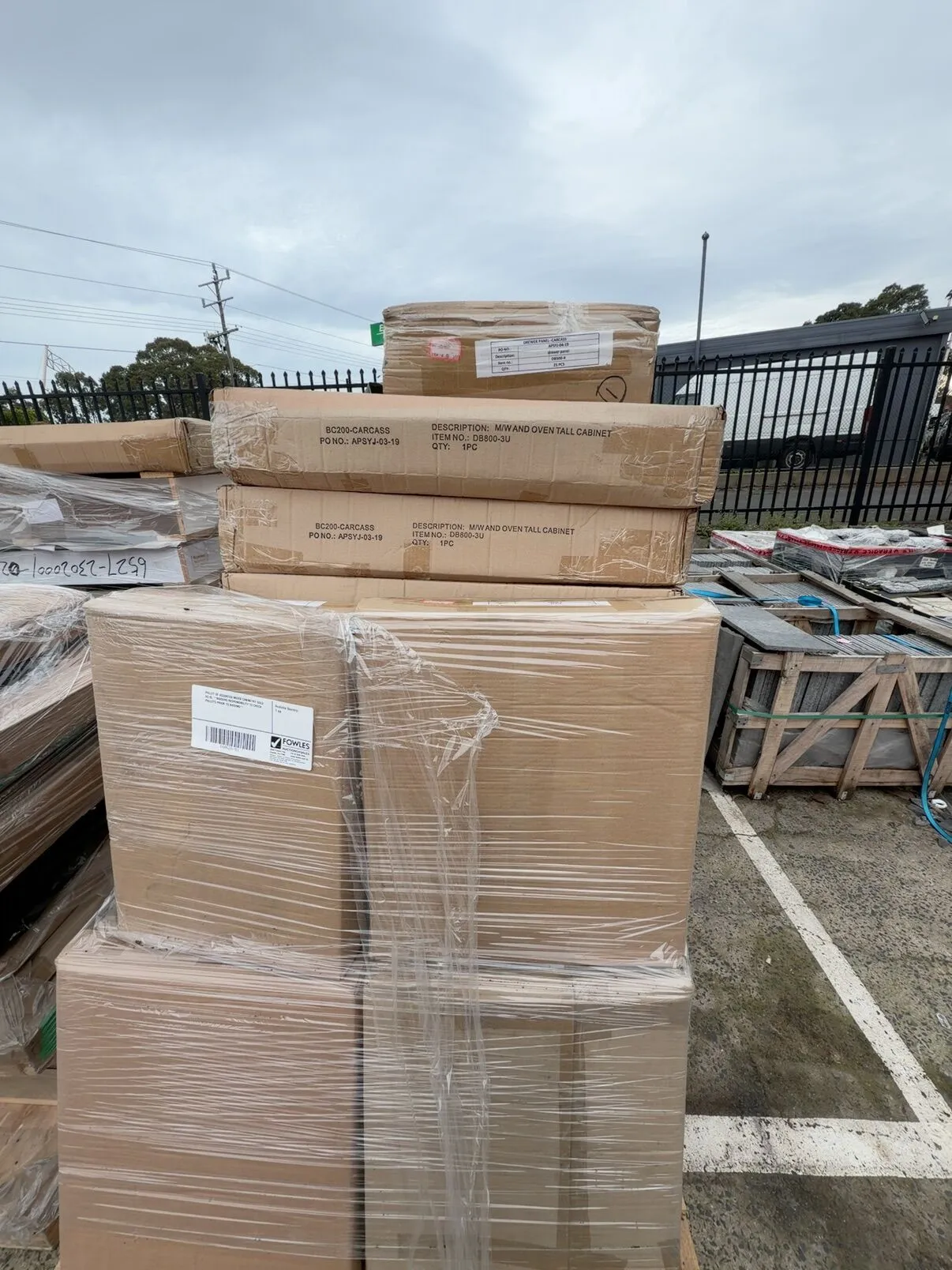 PALLET OF ASSORTED MIXED CABINETRY SOLD AS IS, **BIDDERS RESPONSIBILITY TO CHECK PALLETS PRIOR TO BIDDING** PALLET OF ASSORTED MIXED CABINETRY SOLD AS IS, **BIDDERS RESPONSIBILITY TO CHECK PALLETS PRIOR TO BIDDING**