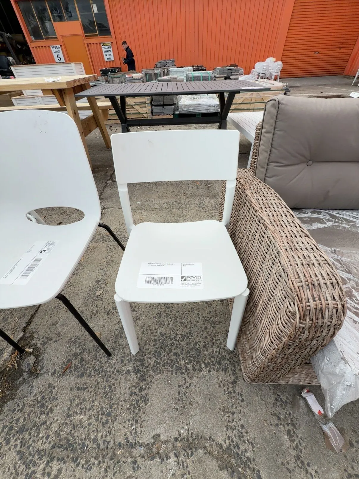 EX DISPLAY HOME STAGING FURNITURE - WHITE CHAIR SOLD AS IS EX DISPLAY HOME STAGING FURNITURE - WHITE CHAIR SOLD AS IS