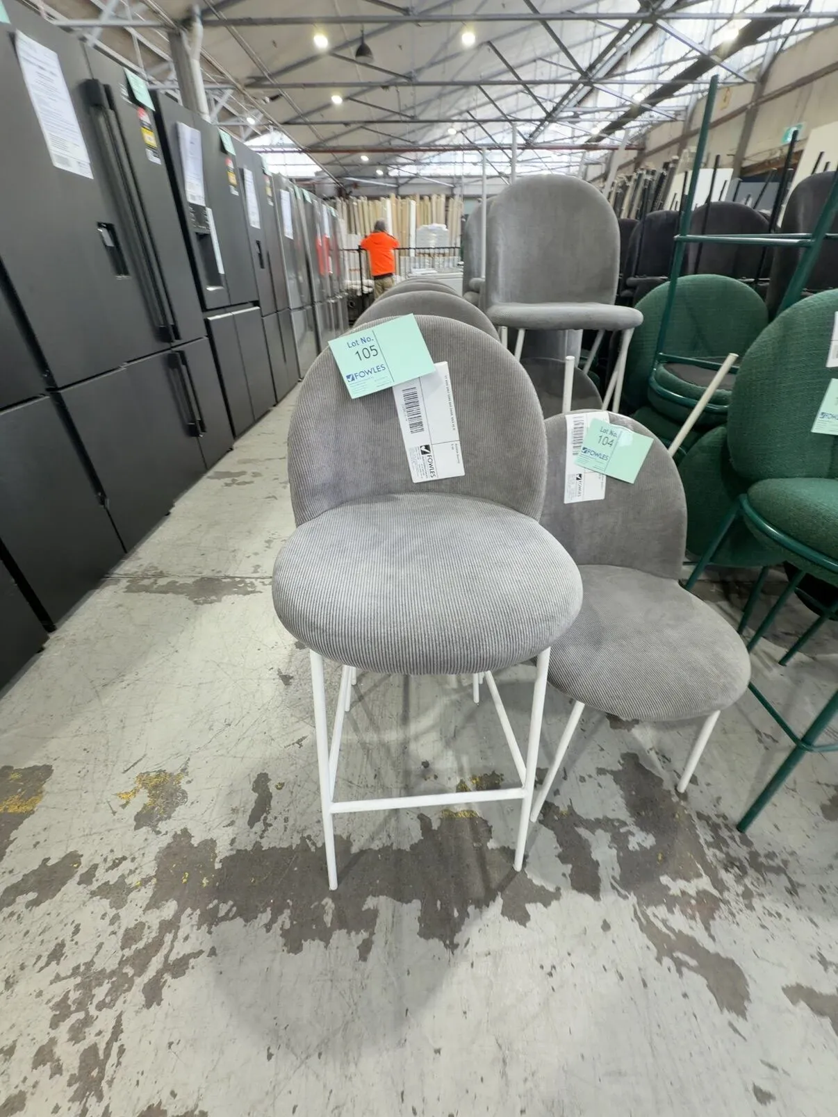 EX HIRE GREY CORD BAR CHAIR, SOLD AS IS EX HIRE GREY CORD BAR CHAIR, SOLD AS IS