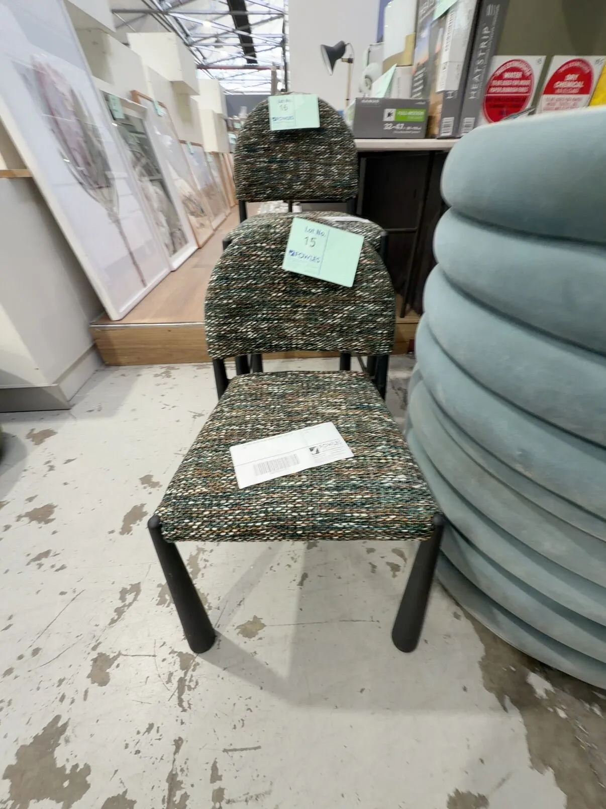 EX HIRE GREEN PLAID DINING CHAIR, SOLD AS IS EX HIRE GREEN PLAID DINING CHAIR, SOLD AS IS