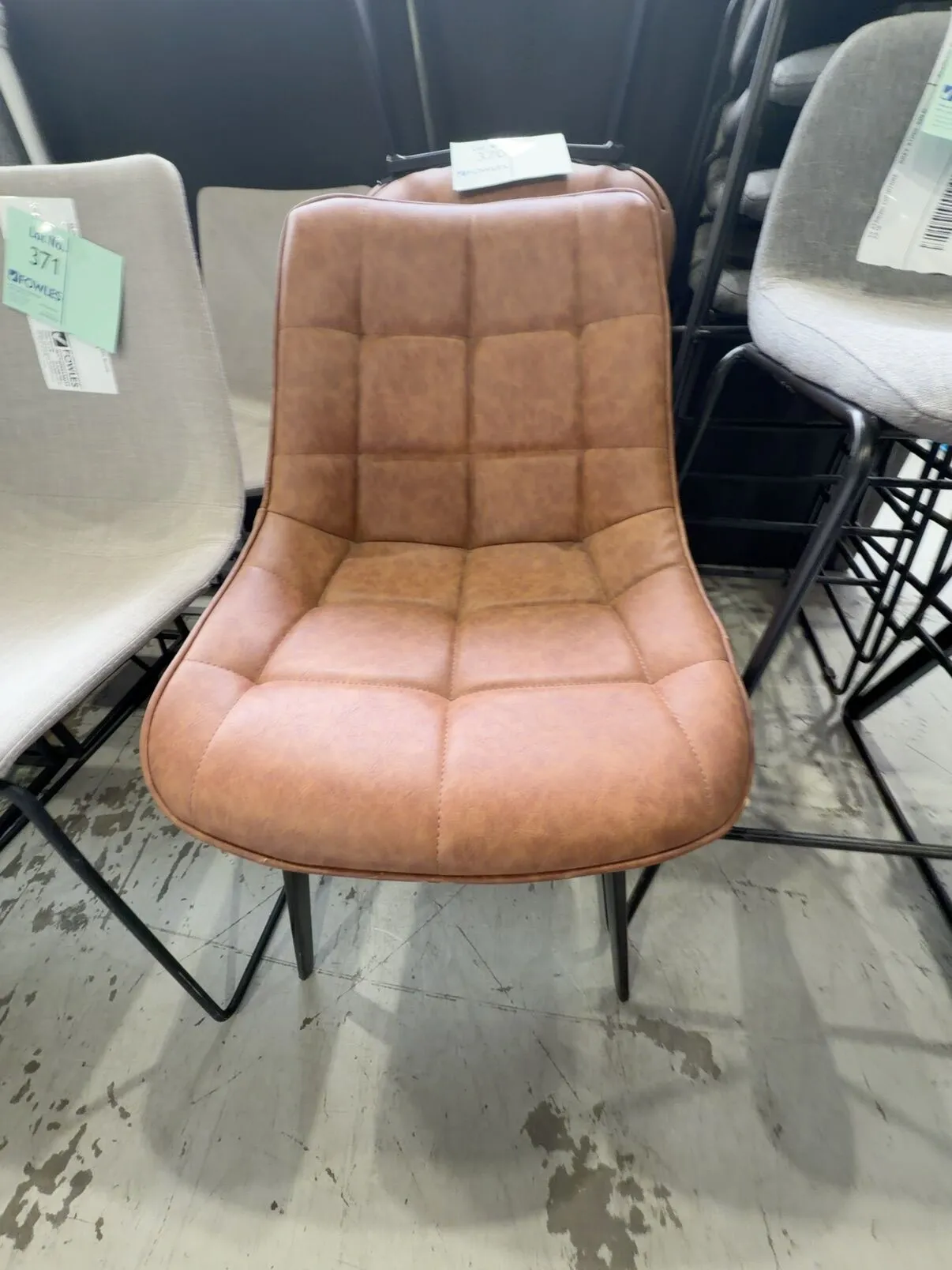 EX STAGING FURNITURE - TAN PU DINING CHAIR SOLD AS IS EX STAGING FURNITURE - TAN PU DINING CHAIR SOLD AS IS
