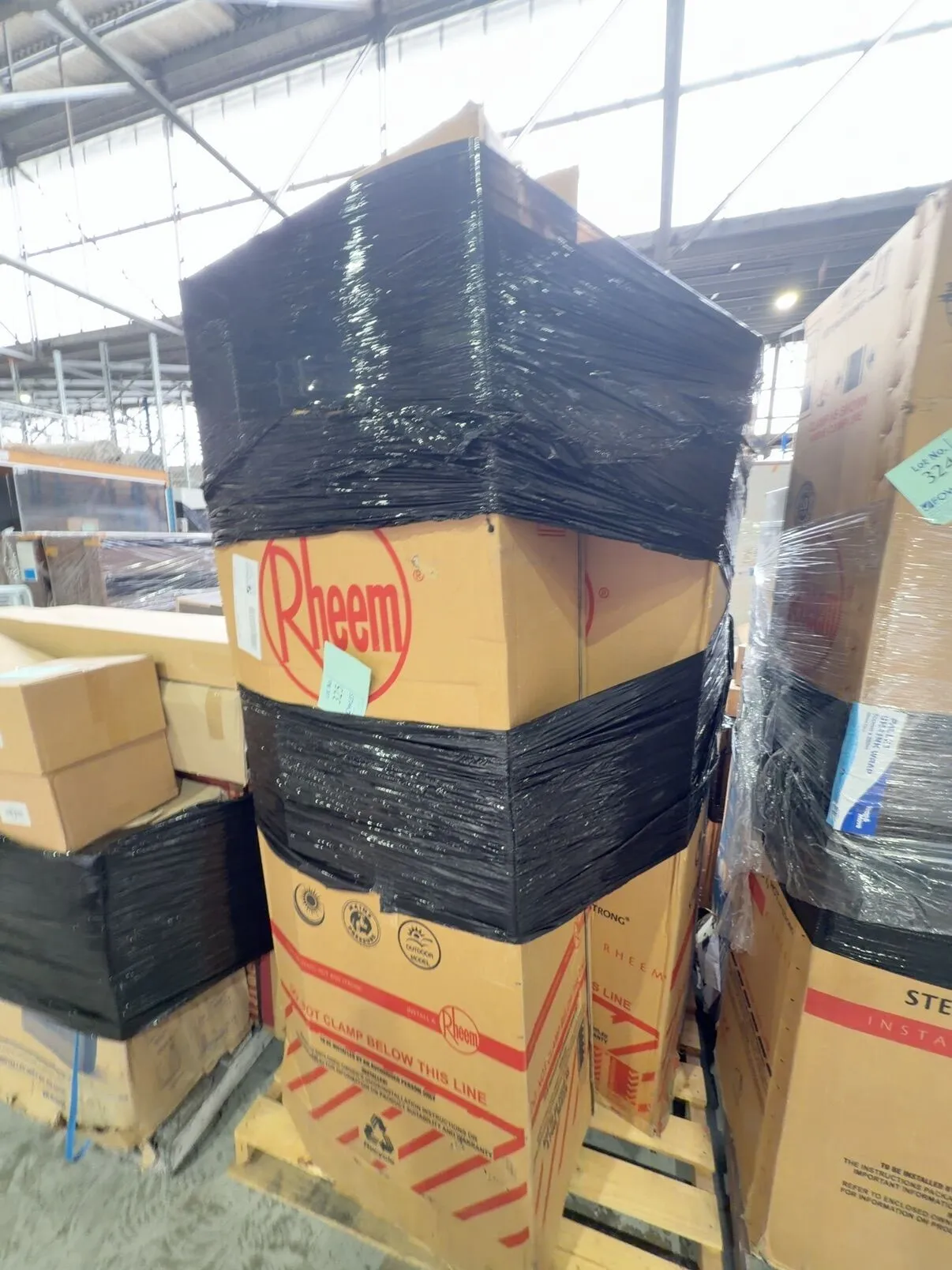 PALLET OF RHEEM HOT WATER SYSTEMS, SOLD AS IS NO WARRANTY PALLET OF RHEEM HOT WATER SYSTEMS, SOLD AS IS NO WARRANTY
