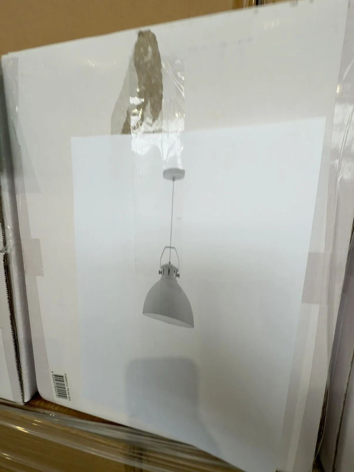 PALLET OF ASSORTED LIGHTING INCLUDING FABRICA WHITE PENDANT LIGHTS, FLERO BRONZE PENDANT LIGHTS AND ANCORA CERAMIC SILVER LAMPS, SOLD AS IS PALLET OF ASSORTED LIGHTING INCLUDING FABRICA WHITE PENDANT LIGHTS, FLERO BRONZE PENDANT LIGHTS AND ANCORA CERAMIC SILVER LAMPS, SOLD AS IS