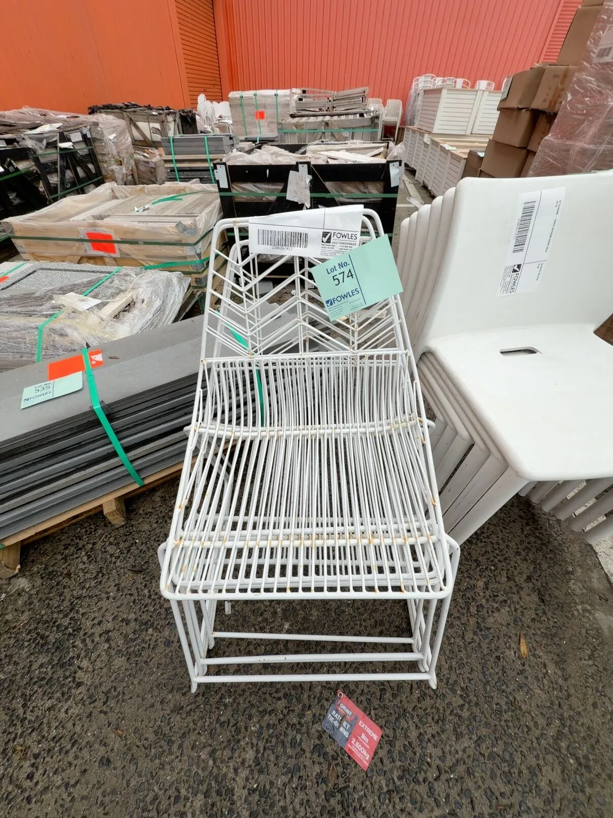 EX STAGING - WHITE WIRE OUTDOOR CHAIR SOLD AS IS EX STAGING - WHITE WIRE OUTDOOR CHAIR SOLD AS IS