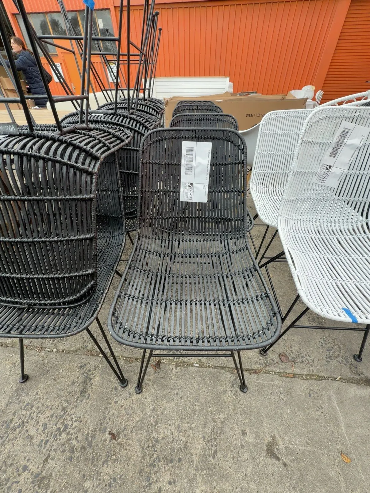 EX STAGING - CANE BLACK CHAIR, SOLD AS IS EX STAGING - CANE BLACK CHAIR, SOLD AS IS