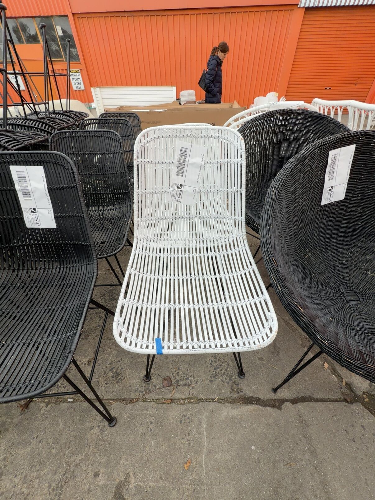EX STAGING - CANE WHITE CHAIR, SOLD AS IS EX STAGING - CANE WHITE CHAIR, SOLD AS IS
