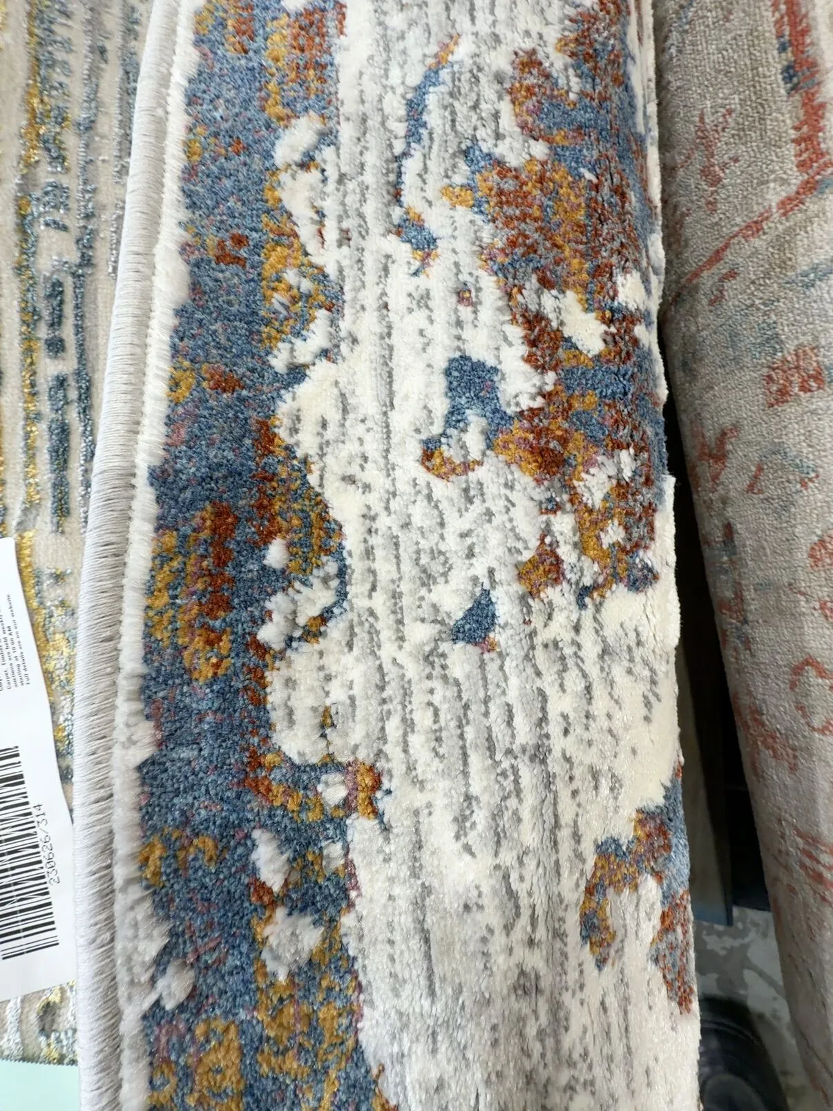 NEW MACHINE MADE MODERN RUG 230CM X 160CM, VALENCIA WHITE BLUE NEW MACHINE MADE MODERN RUG 230CM X 160CM, VALENCIA WHITE BLUE