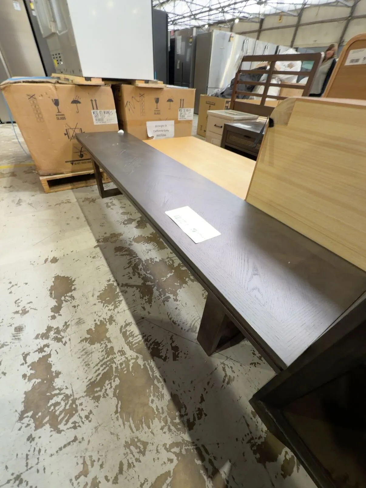 EX DISPLAY ADLEY OAK JAPAN BLACK BENCH SEAT 1900MM SOLD AS IS *SOME SPLITTING ON SIDE OF BENCH** EX DISPLAY ADLEY OAK JAPAN BLACK BENCH SEAT 1900MM SOLD AS IS *SOME SPLITTING ON SIDE OF BENCH**