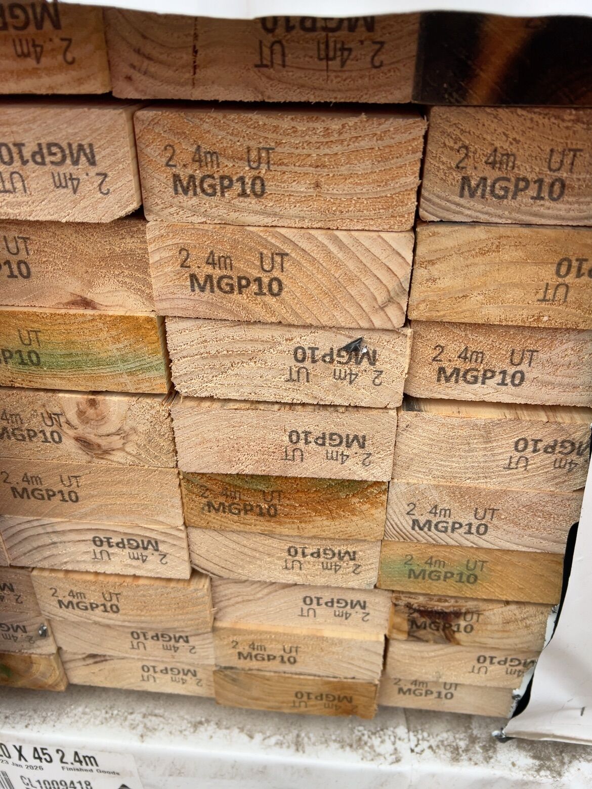 120X45 MGP10 PINE-84/2.4 (THIS PACK IS AGED STOCK AND SOLD AS IS) 120X45 MGP10 PINE-84/2.4 (THIS PACK IS AGED STOCK AND SOLD AS IS)