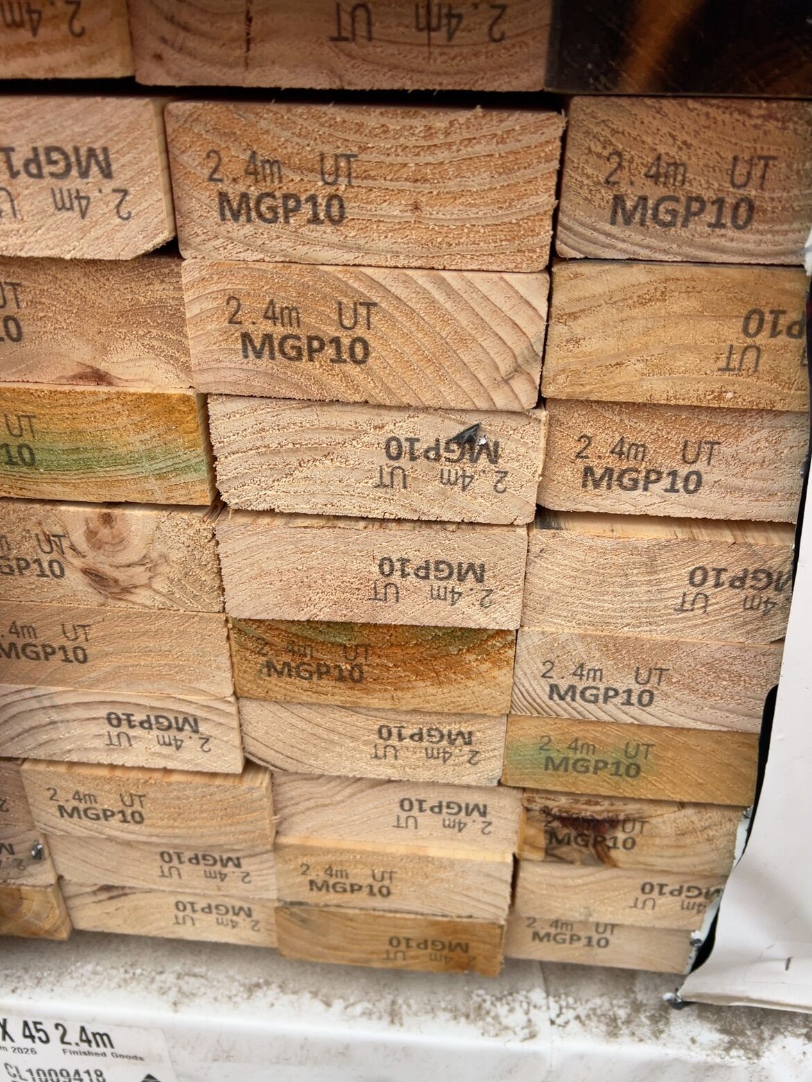 120X45 MGP10 PINE-84/2.4 (THIS PACK IS AGED STOCK AND SOLD AS IS) 120X45 MGP10 PINE-84/2.4 (THIS PACK IS AGED STOCK AND SOLD AS IS)
