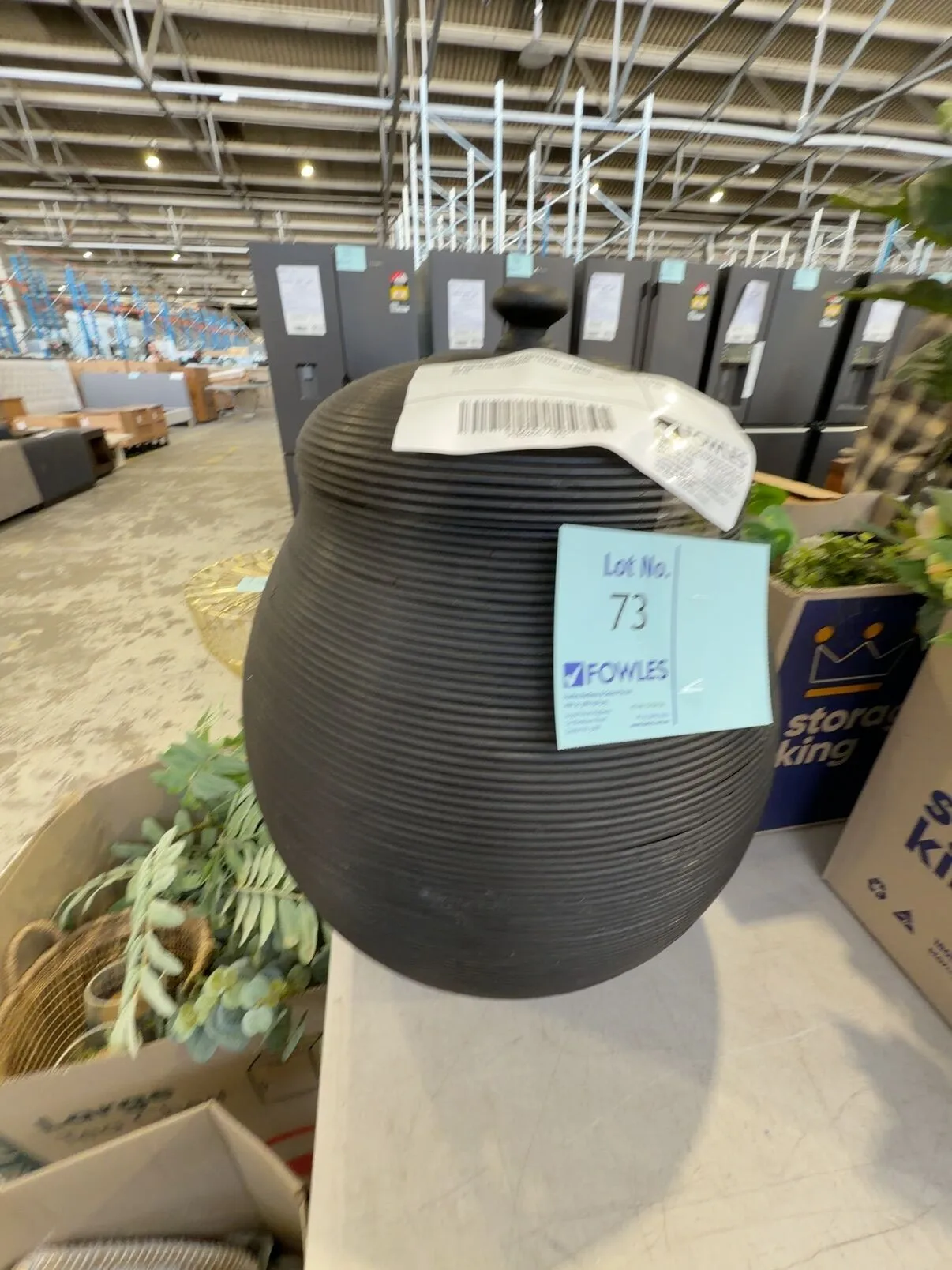 EX DISPLAY HOME FURNITURE - LARGE BLACK CANE STORAGE *CRACK IN BACK* SOLD AS IS EX DISPLAY HOME FURNITURE - LARGE BLACK CANE STORAGE *CRACK IN BACK* SOLD AS IS