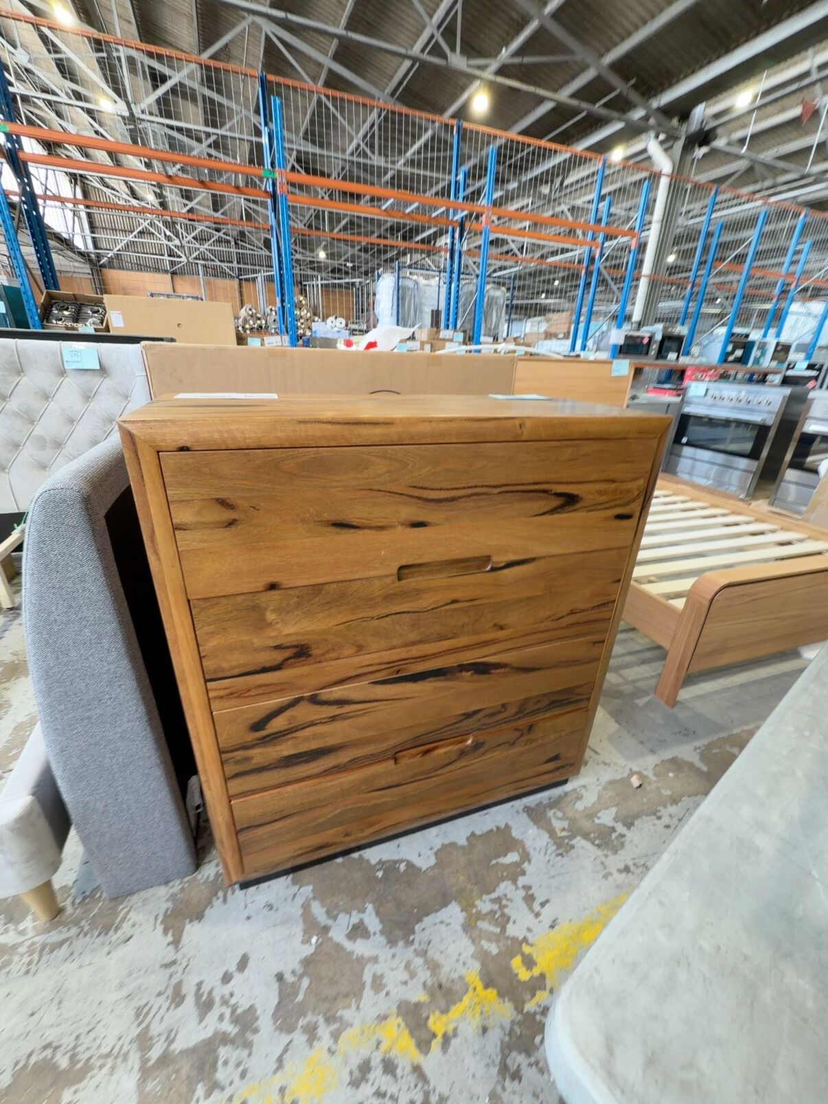 NEW KIMBERLEY MARRI TIMBER TALLBOY, 5 DRAWERS SOLD AS IS NEW KIMBERLEY MARRI TIMBER TALLBOY, 5 DRAWERS SOLD AS IS