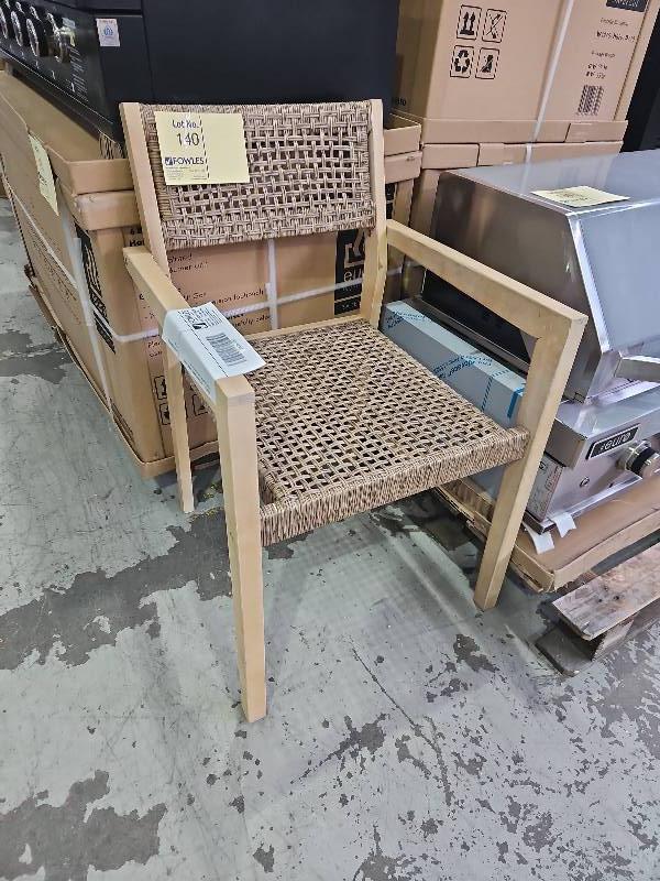 SAMPLE - OUTDOOR TIMBER DINING CHAIR, OILED, RRP$90 EACH SOLD AS IS