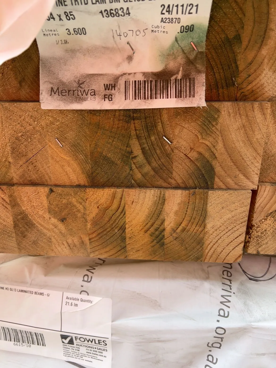 294X85 PINE H3 GL13 LAMINATED BEAMS-8/3.6 294X85 PINE H3 GL13 LAMINATED BEAMS-8/3.6