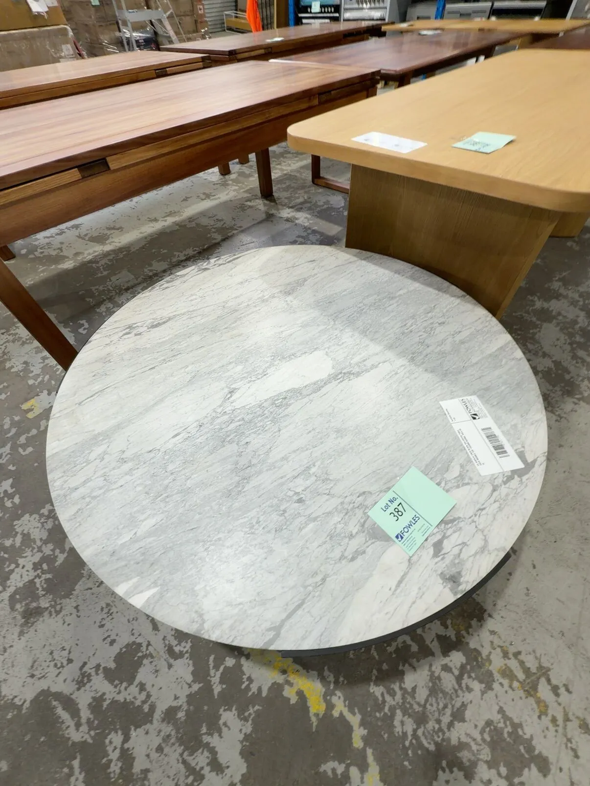 EX DISPLAY ENZO BLACK ASH COFFEE TABLE WITH MARBLE TOP 1300MM ROUND, SOLD AS IS EX DISPLAY ENZO BLACK ASH COFFEE TABLE WITH MARBLE TOP 1300MM ROUND, SOLD AS IS