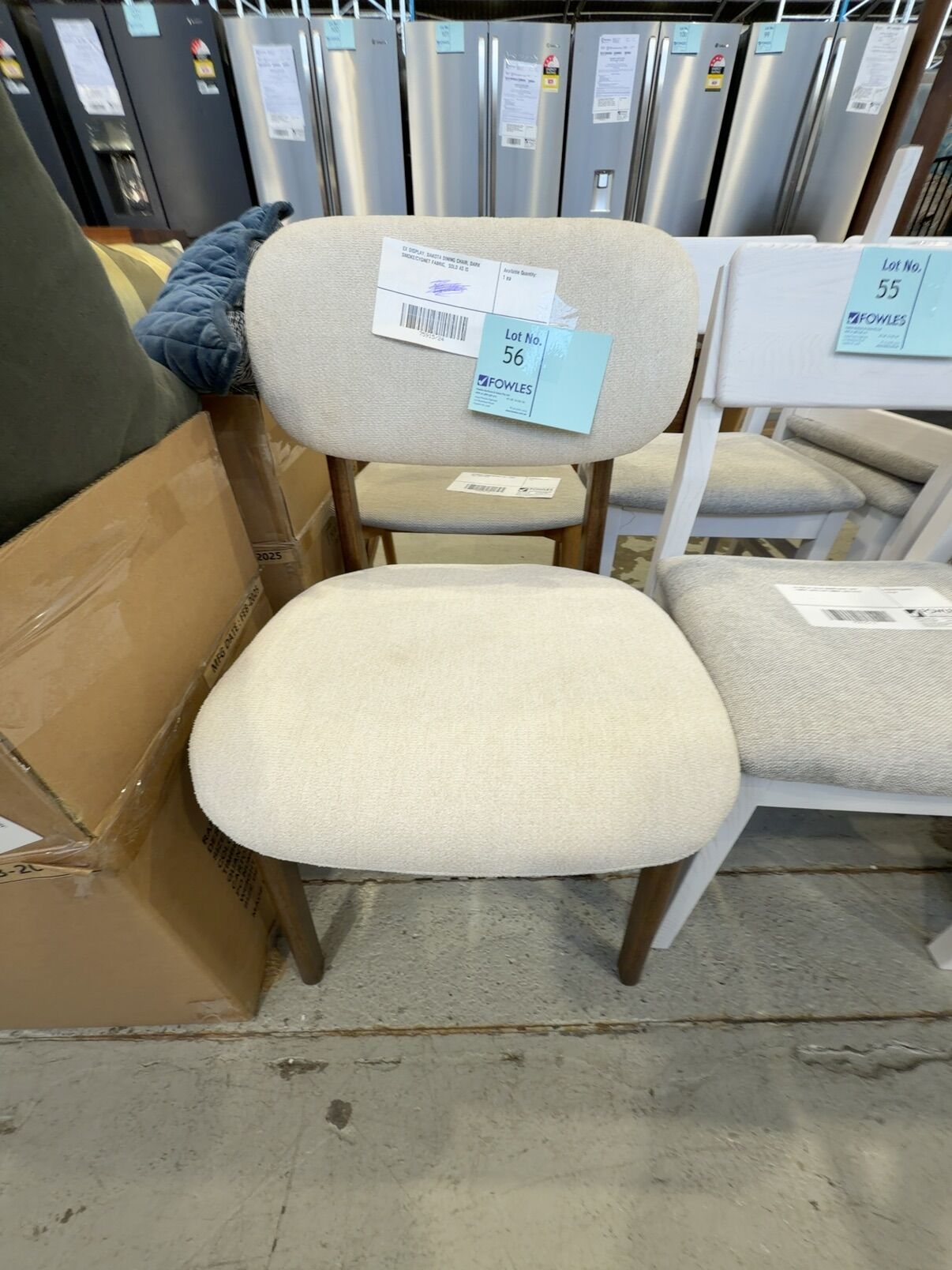 EX DISPLAY, DAKOTA DINING CHAIR, DARK SMOKE/CYGNET FABRIC, SOLD AS IS EX DISPLAY, DAKOTA DINING CHAIR, DARK SMOKE/CYGNET FABRIC, SOLD AS IS