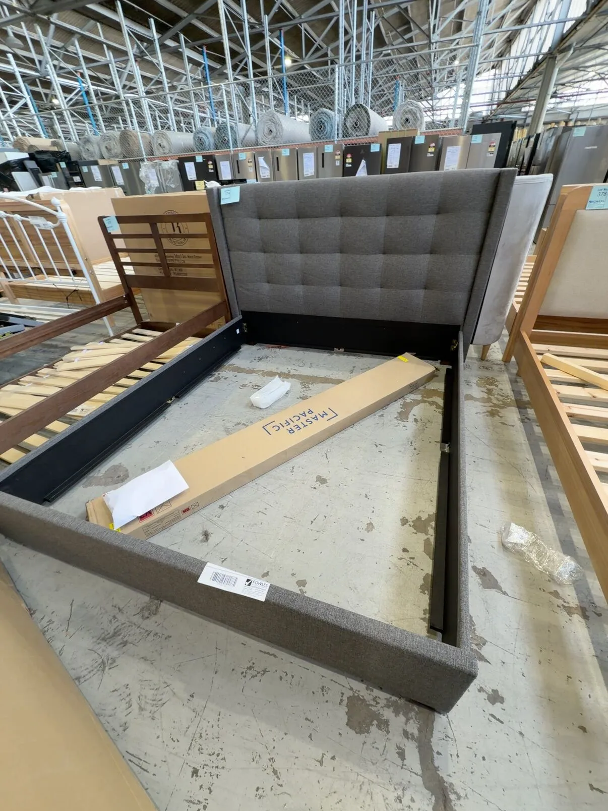 EX DISPLAY - HOWARD DARK GREY KING SIZE BEDFRAME, SOLD AS IS EX DISPLAY - HOWARD DARK GREY KING SIZE BEDFRAME, SOLD AS IS