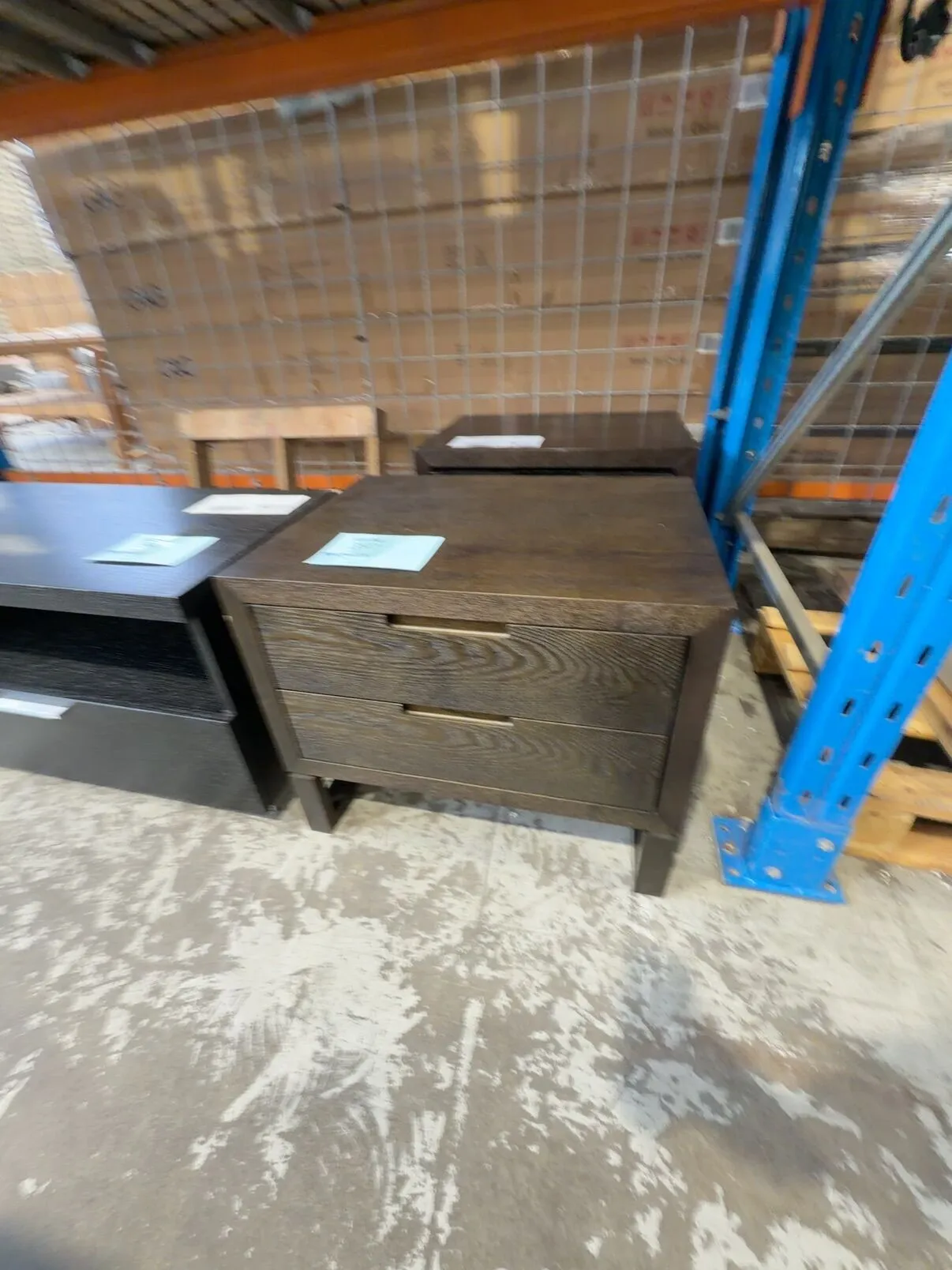 EX DISPLAY HOME FURNITURE - DARK TIMBER BEDSIDE - 2 DRAWERS, SOLD AS IS EX DISPLAY HOME FURNITURE - DARK TIMBER BEDSIDE - 2 DRAWERS, SOLD AS IS