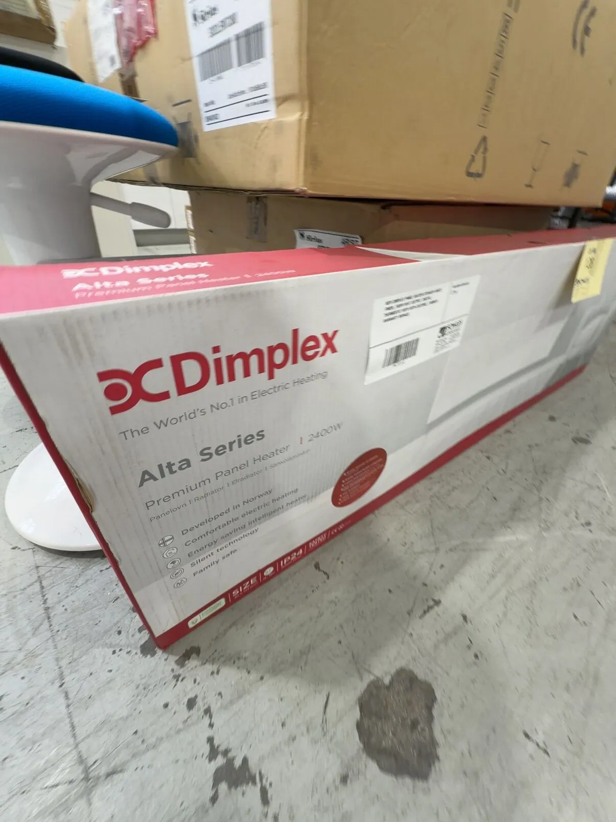 NEW DIMPLEX PANEL HEATER DTD4W24 WHITE FINISH, 2400W HEAT OUTPUT, DIGITAL THERMOSTAT WITH WITH CASTORS, 3 MONTH WARRANTY RRP$438 NEW DIMPLEX PANEL HEATER DTD4W24 WHITE FINISH, 2400W HEAT OUTPUT, DIGITAL THERMOSTAT WITH WITH CASTORS, 3 MONTH WARRANTY RRP$438