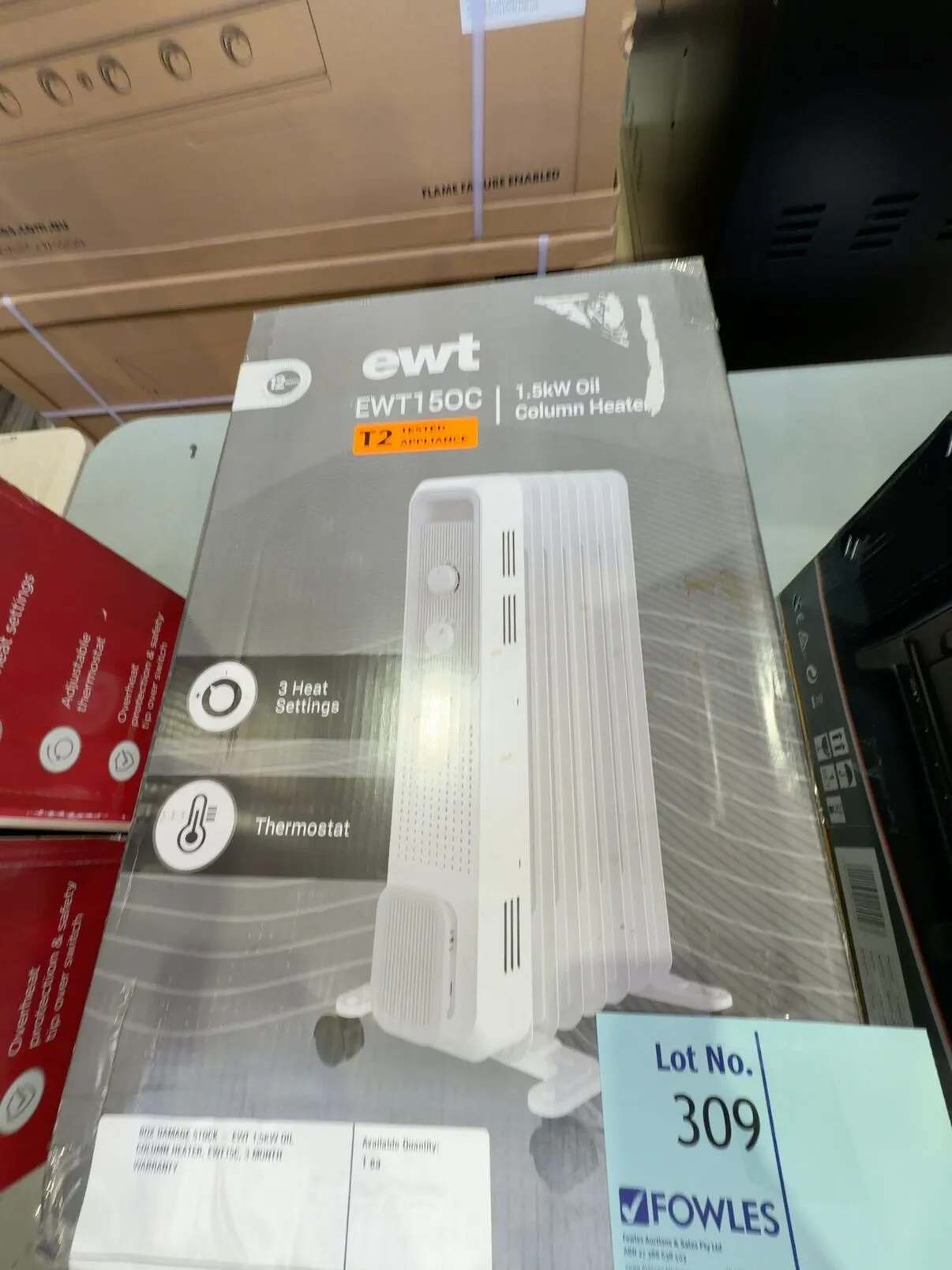 BOX DAMAGE STOCK - EWT 1.5KW OIL COLUMN HEATER, EWT15C, 3 MONTH WARRANTY BOX DAMAGE STOCK - EWT 1.5KW OIL COLUMN HEATER, EWT15C, 3 MONTH WARRANTY
