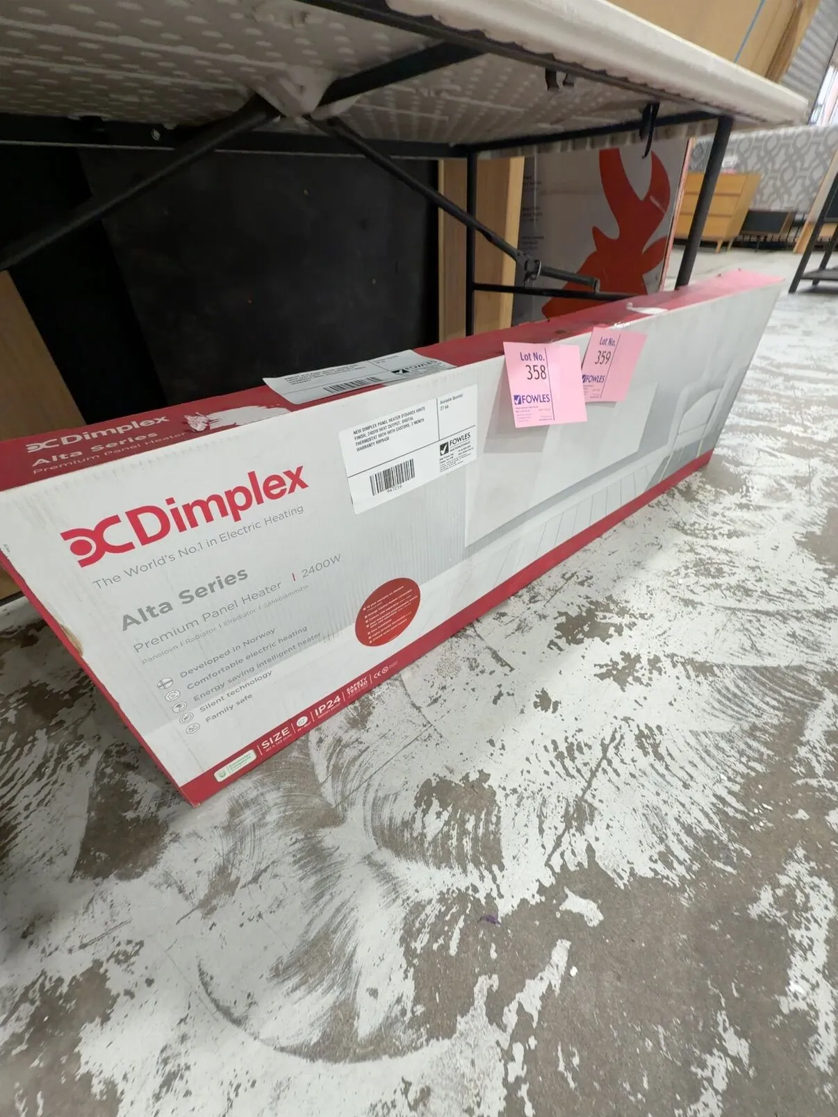 DIMPLEX ALTA PANEL HEATER 1425MM WIDE, 2400W HEAT OUPUT, WHITE FINISH WITH THERMOSTAT MODEL DTD4W24 WITH 3 MONTH WARRANTY DIMPLEX ALTA PANEL HEATER 1425MM WIDE, 2400W HEAT OUPUT, WHITE FINISH WITH THERMOSTAT MODEL DTD4W24 WITH 3 MONTH WARRANTY
